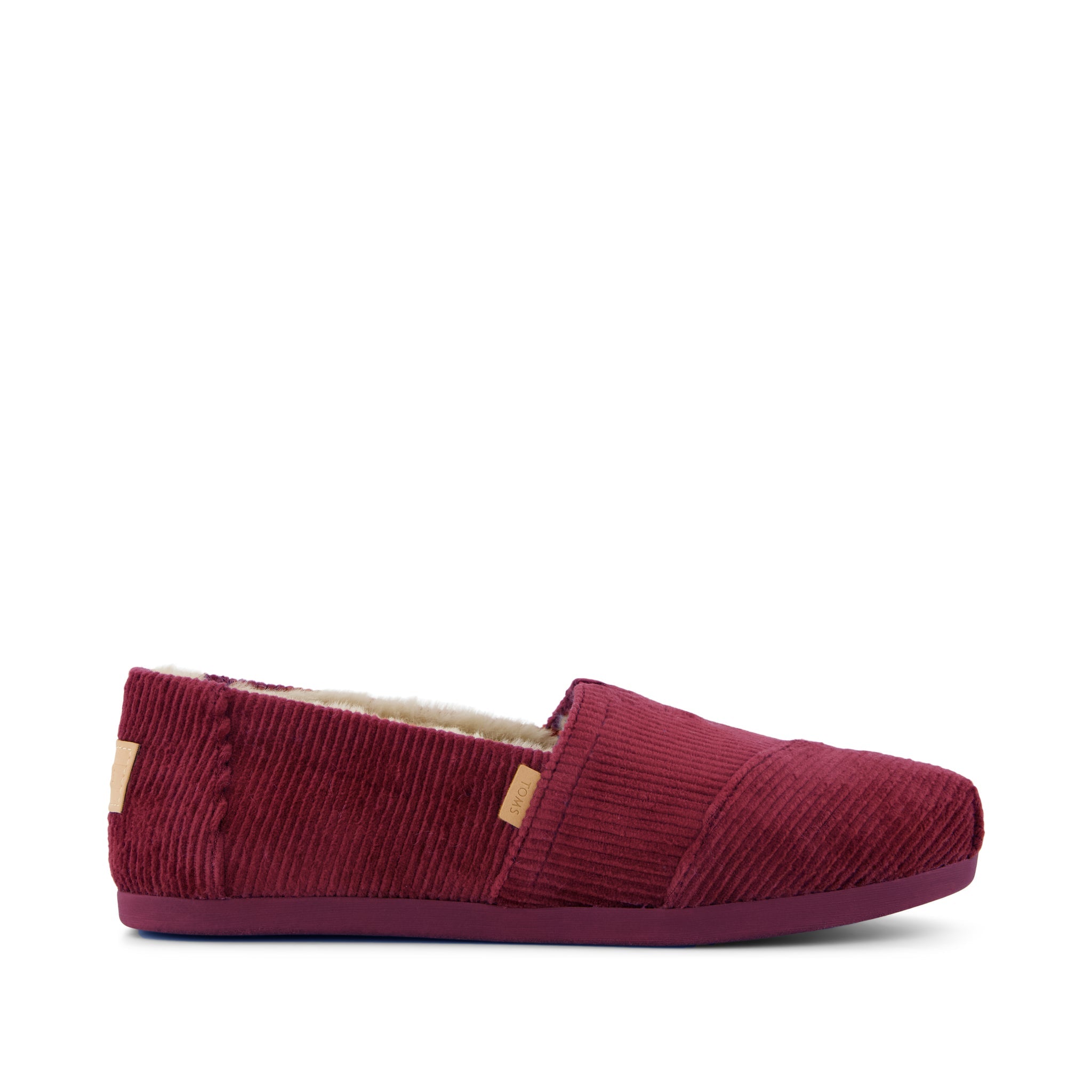 Womens Alpargata Classic Maroon Velvet Faux Fur