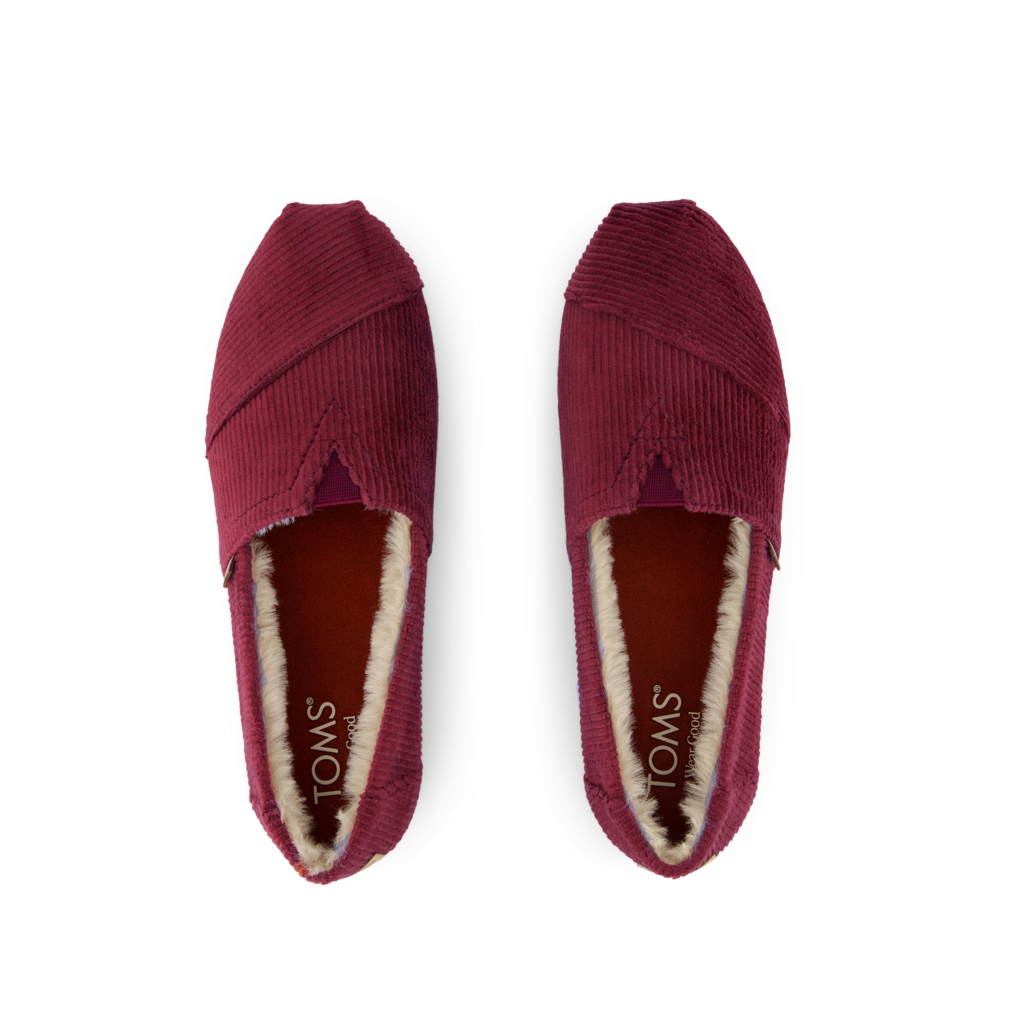 Womens Alpargata Classic Maroon Velvet Faux Fur - Image 7