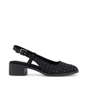 Womens Jaclyn Heel Black Geometric Sequins