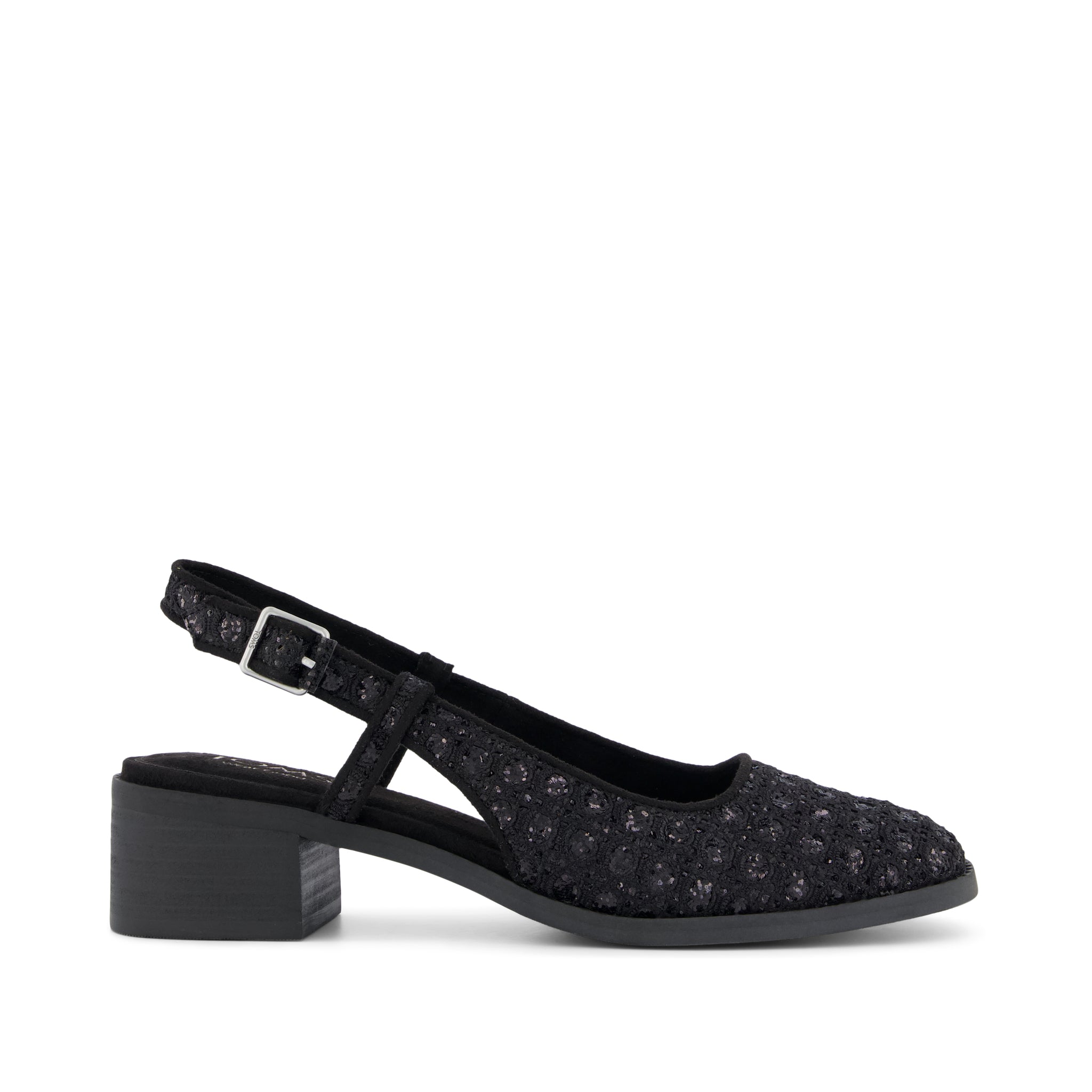 Womens Jaclyn Heel Black Geometric Sequins