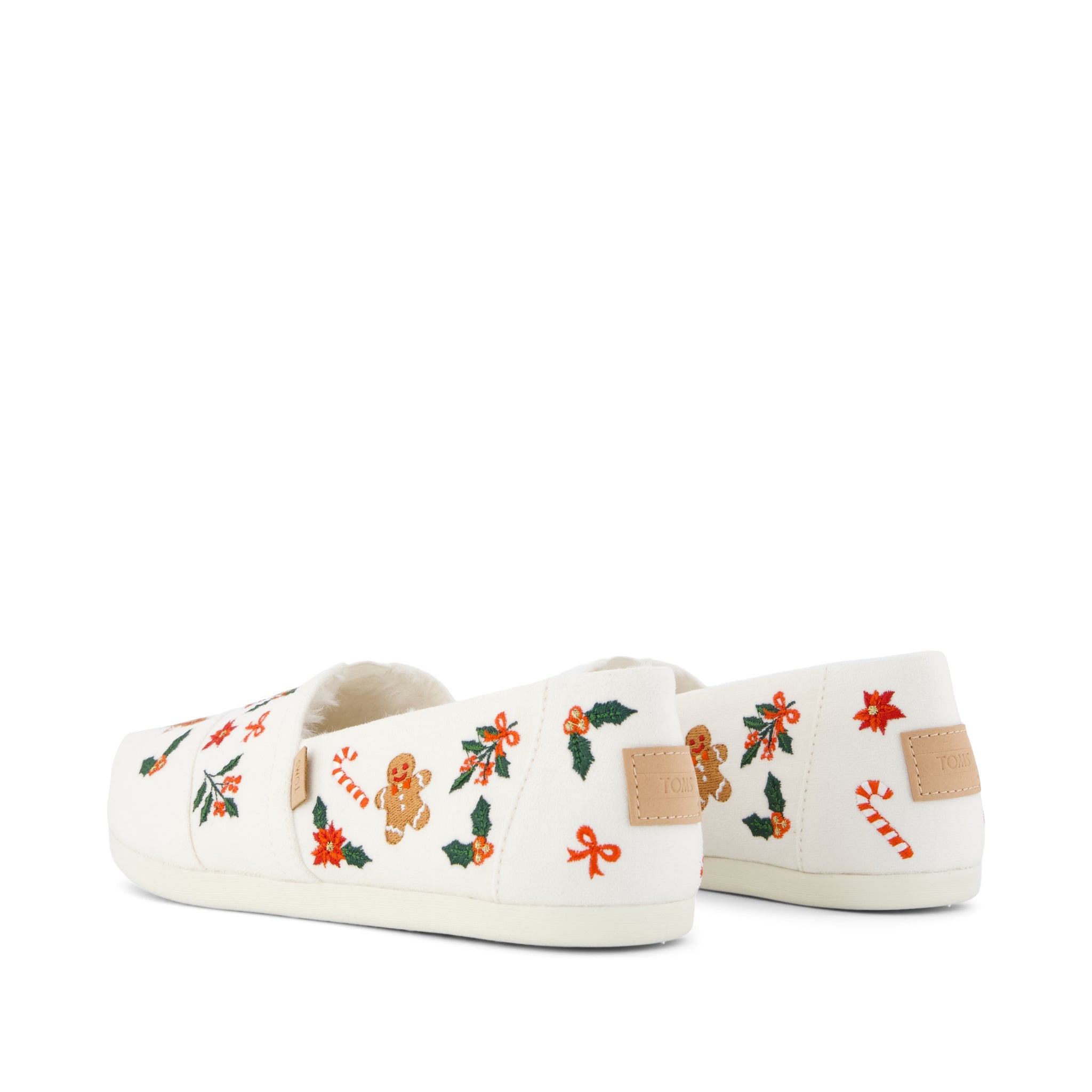 Womens Alpargata Classic Natural Gingerbread Candy Cane Embroidery - Image 5