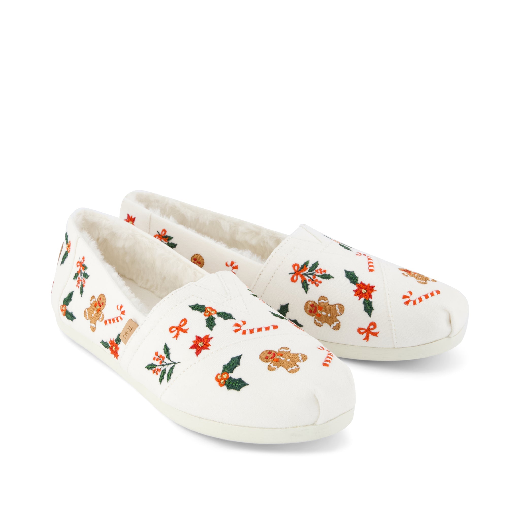 Womens Alpargata Classic Natural Gingerbread Candy Cane Embroidery - Image 4
