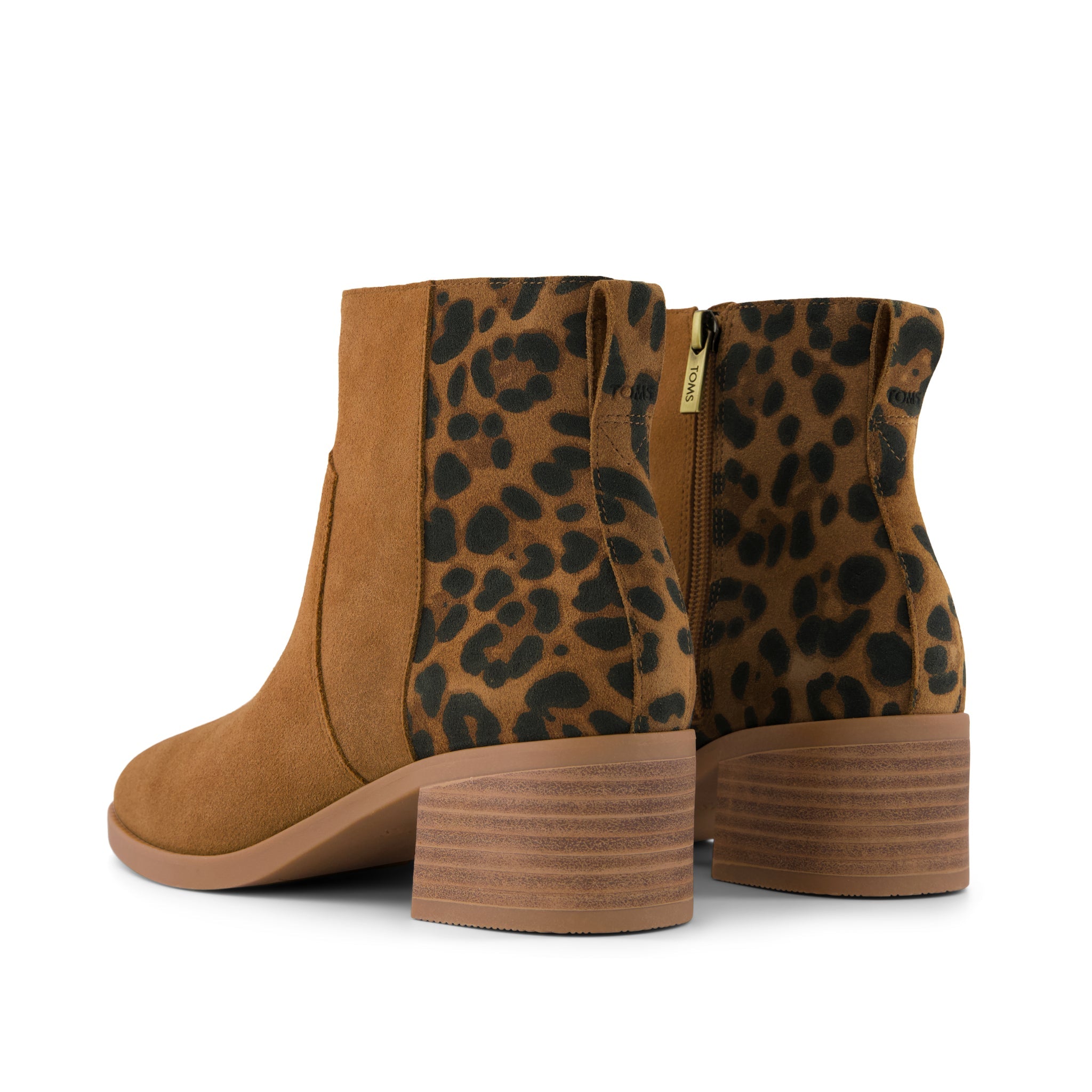 Womens Delilah Heeled Boot Water Repellent Brown Sugar Leopard Suede - Image 3