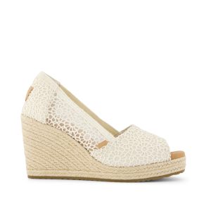 Womens Essential Wedge Natural Moroccan Crochet