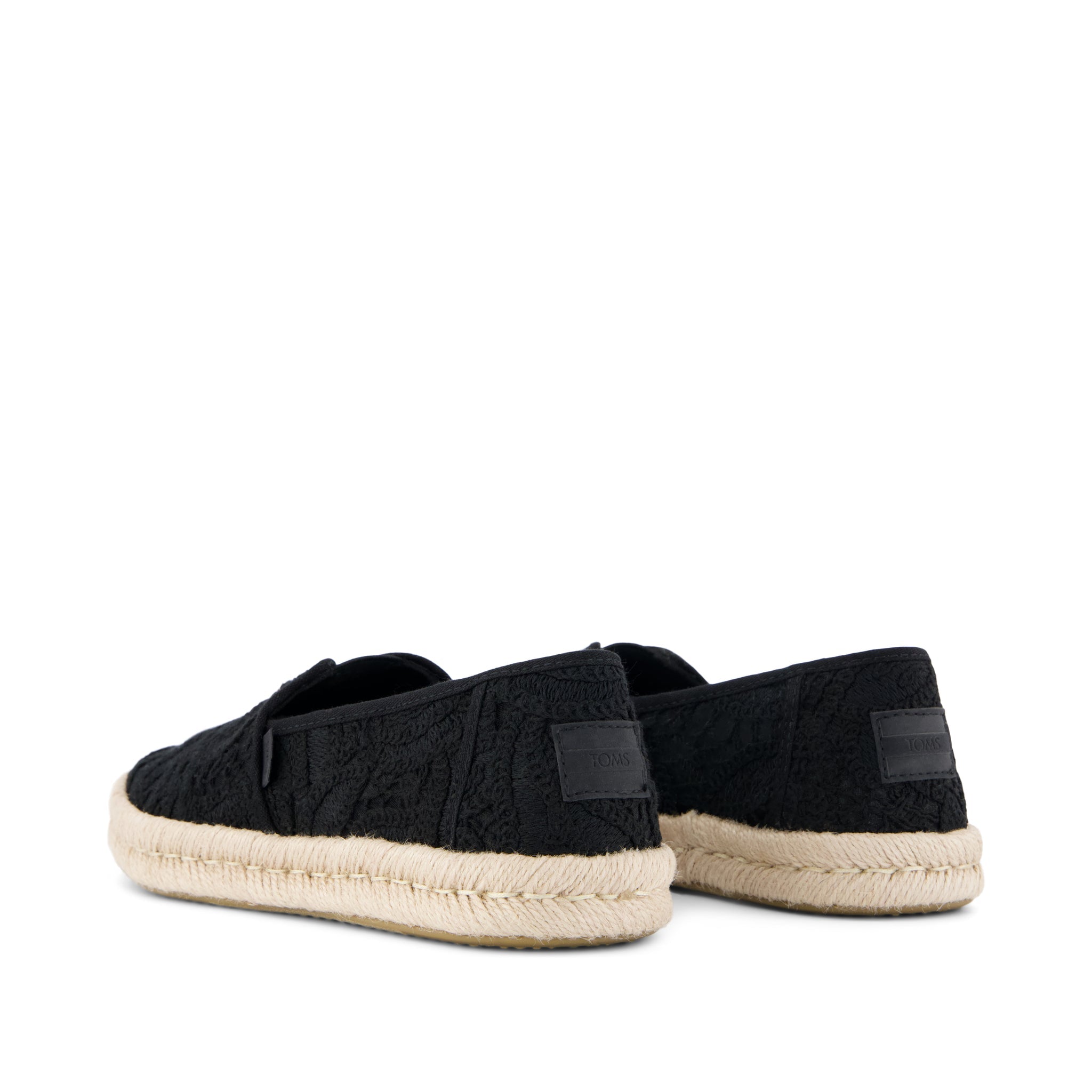 Womens Alpargata Rope 2.0 Espadrille Black Floral Crochet - Image 3
