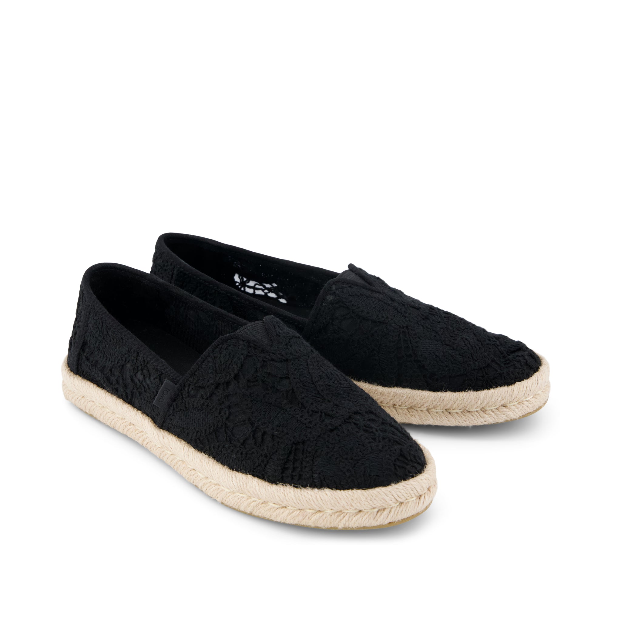 Womens Alpargata Rope 2.0 Espadrille Black Floral Crochet - Image 2