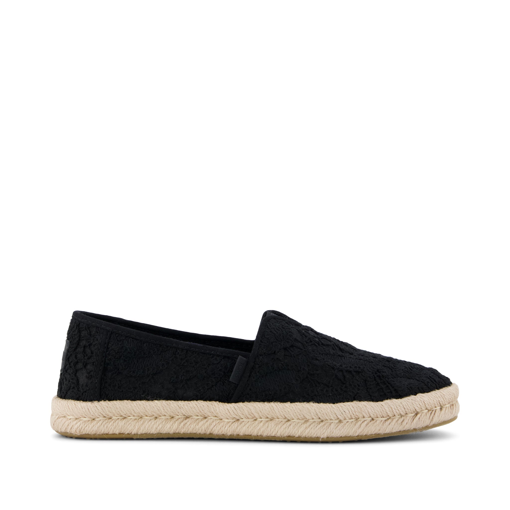 Womens Alpargata Rope 2.0 Espadrille Black Floral Crochet