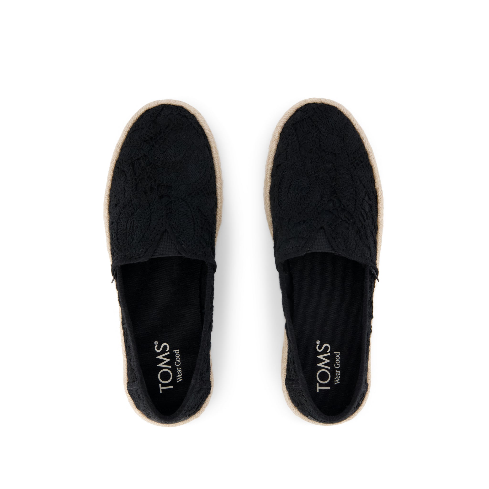 Womens Alpargata Rope 2.0 Espadrille Black Floral Crochet - Image 5