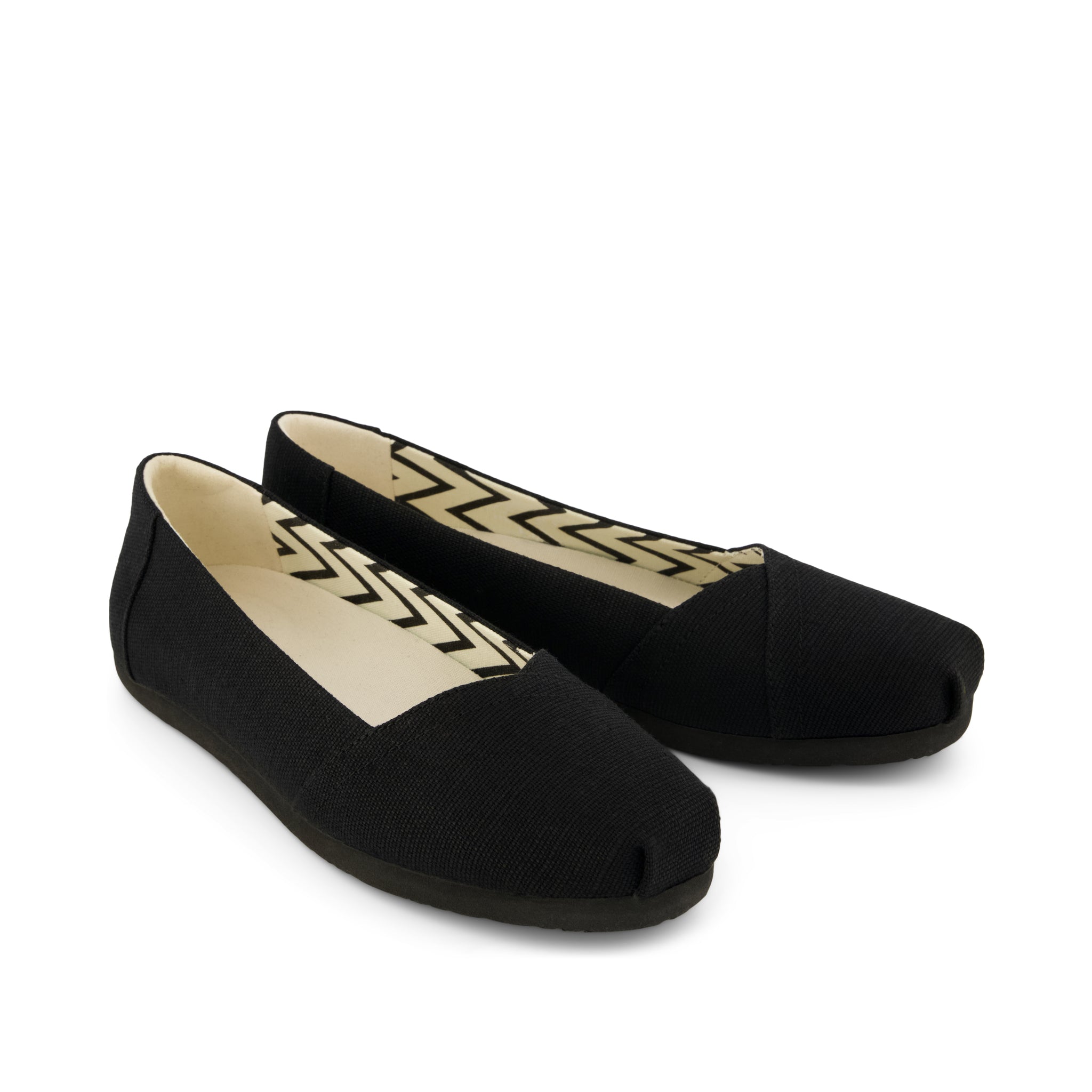 Womens Alpargata Ballet Flat All Black Heritage Canvas - Image 3