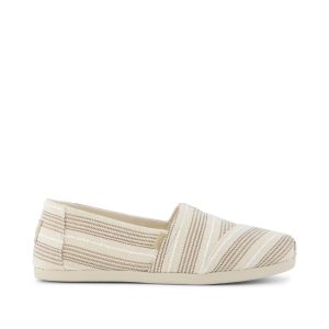 Womens Alpargata Classic Natural Metallic Stripe