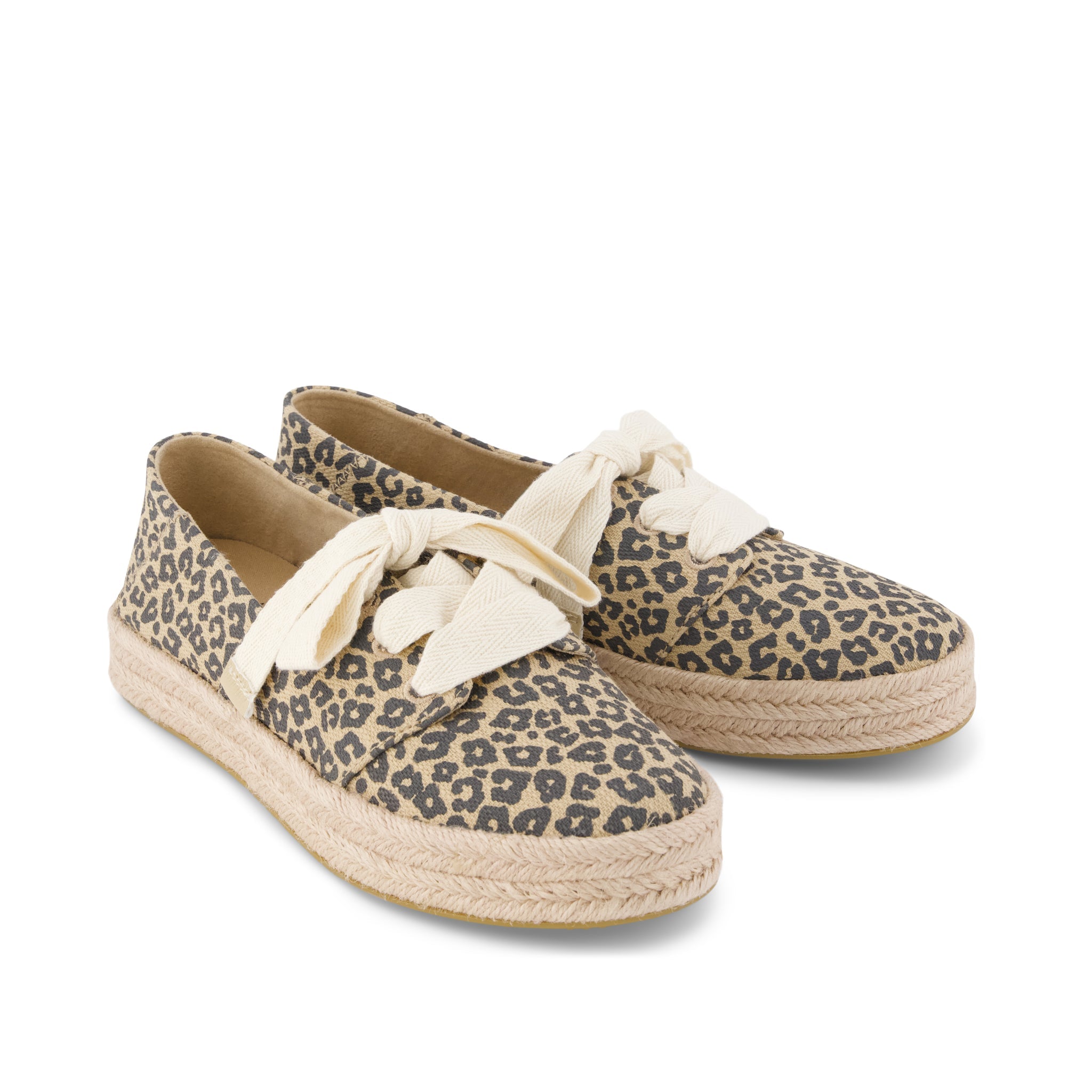 Womens Carolina Lace-Up Espadrille Natural Leopard Spots - Image 3