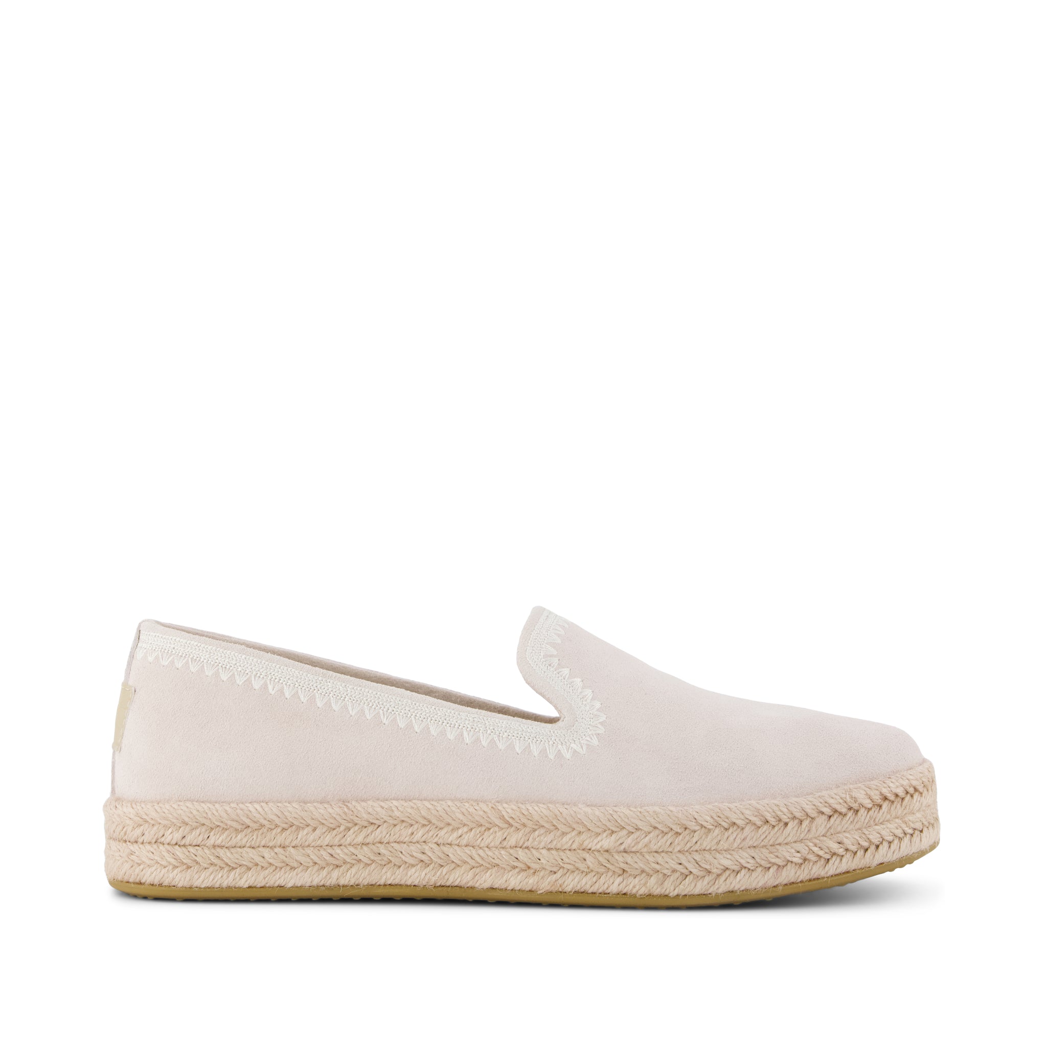 Womens Carolina Espadrille Embroidered Taupe Suede