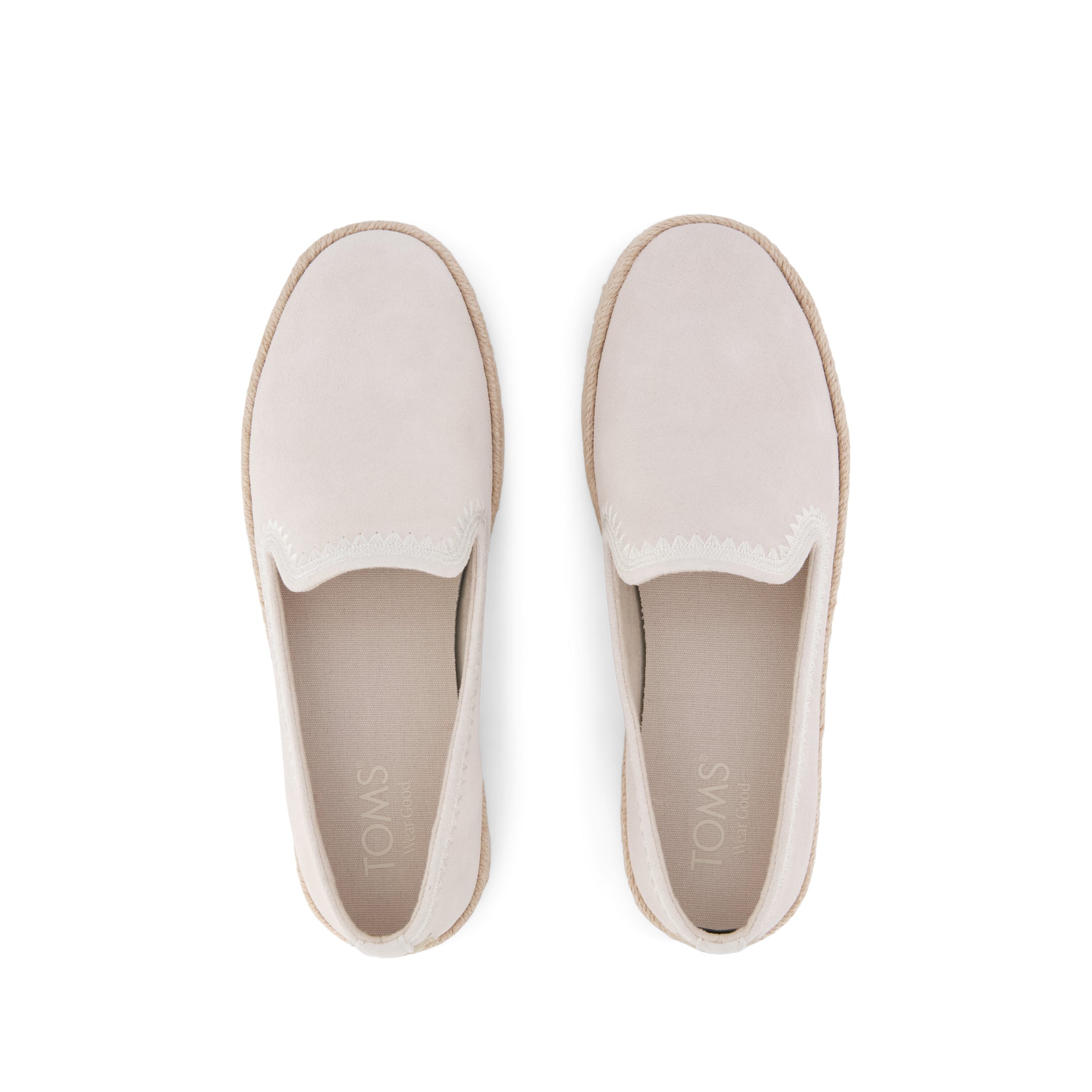 Womens Carolina Espadrille Embroidered Taupe Suede - Image 5
