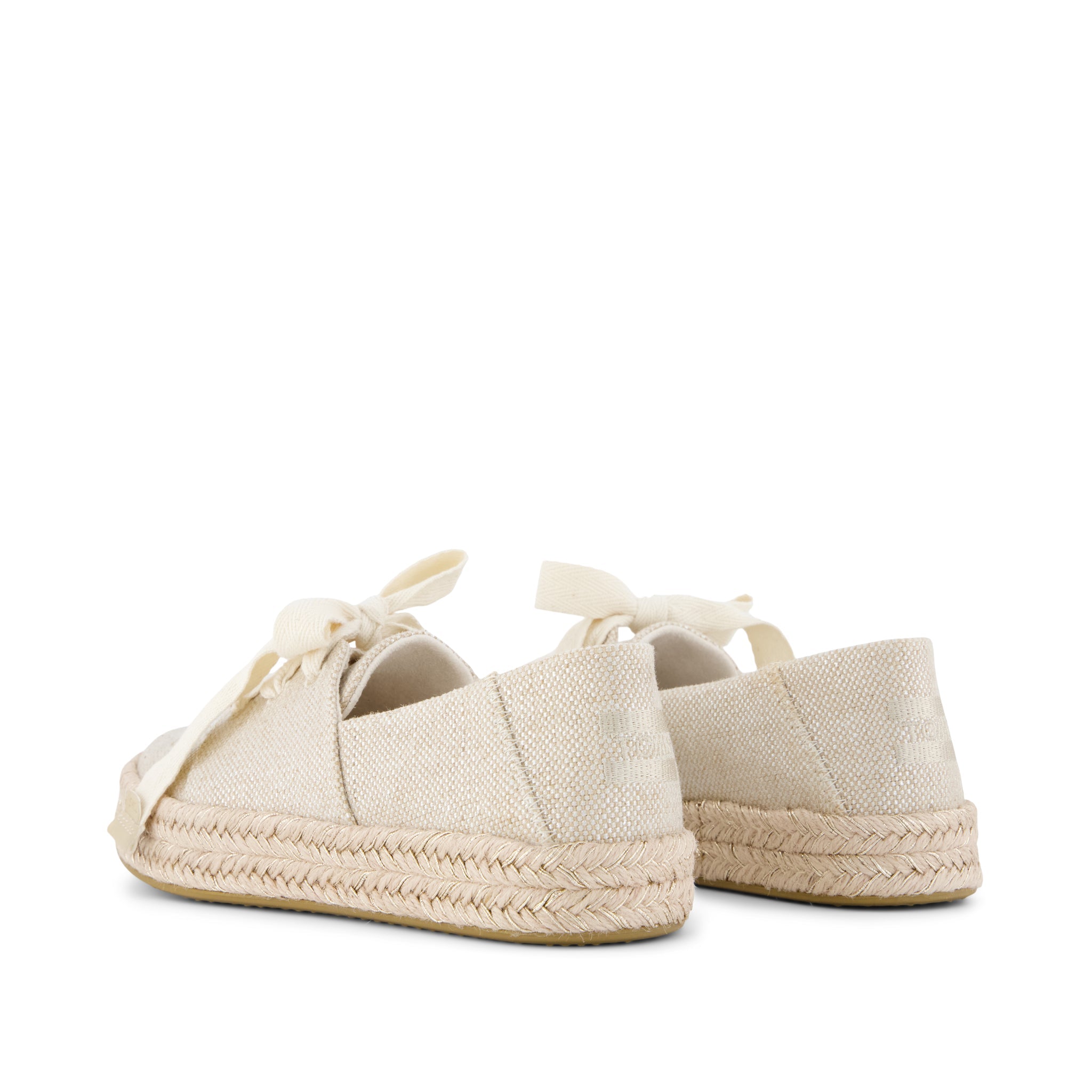 Womens Carolina Lace-Up Espadrille Champagne Glimmer Canvas - Image 4