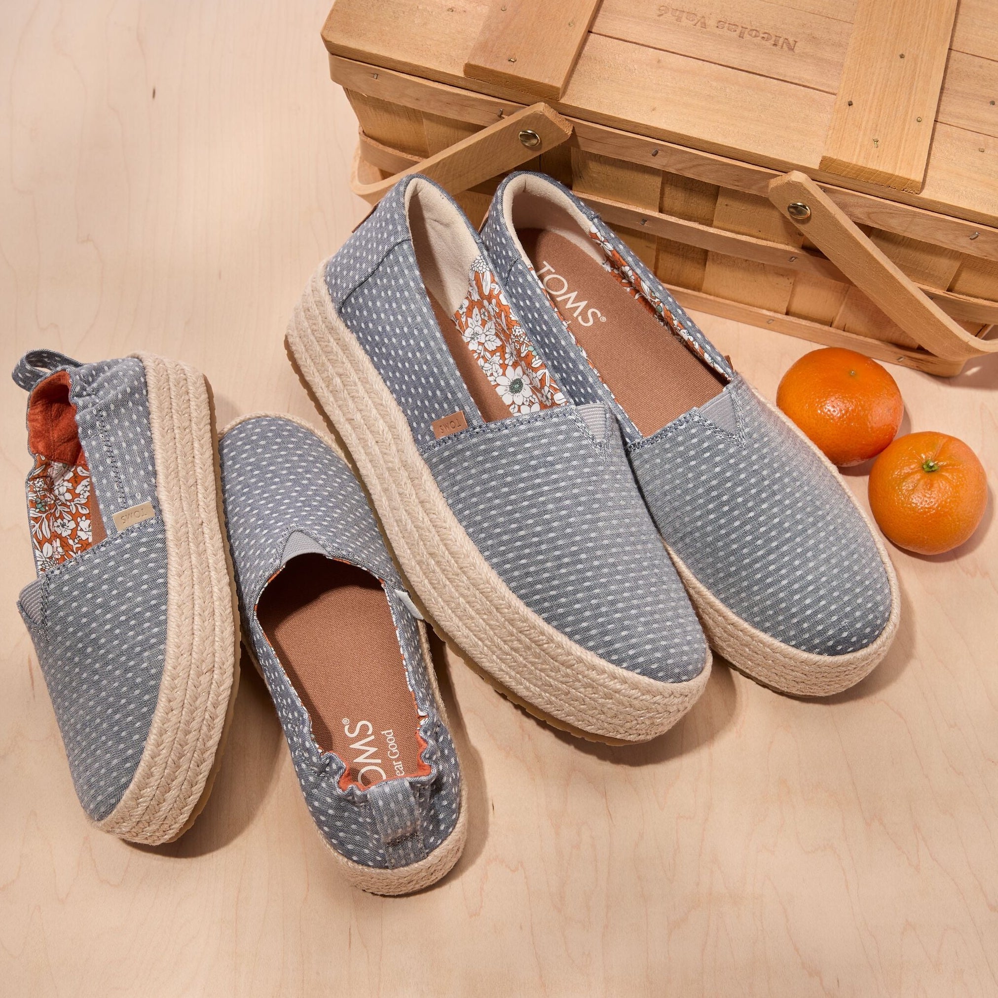 Womens Valencia Platform Espadrille Niagara Mist Chambray Dot - Image 2