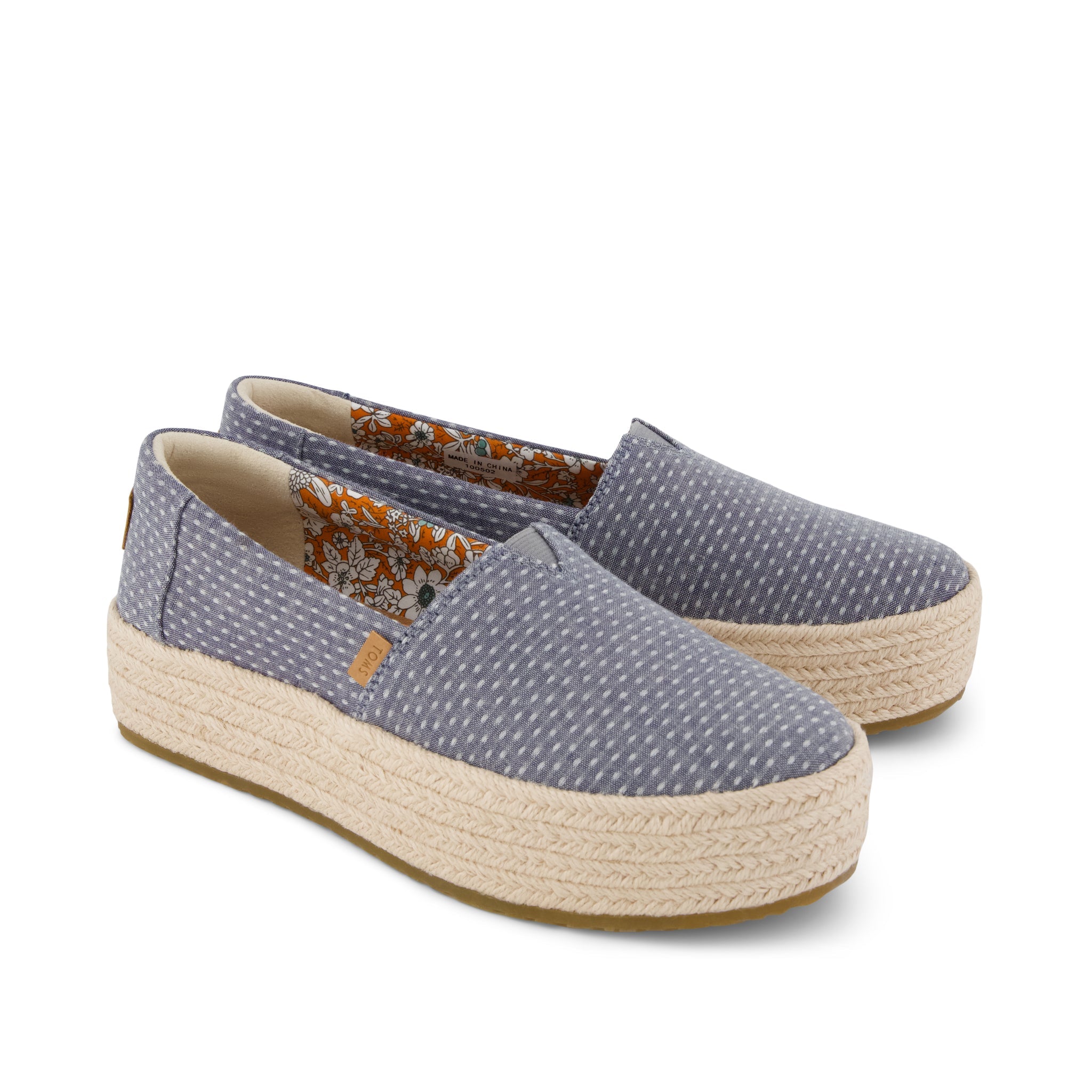 Womens Valencia Platform Espadrille Niagara Mist Chambray Dot - Image 3