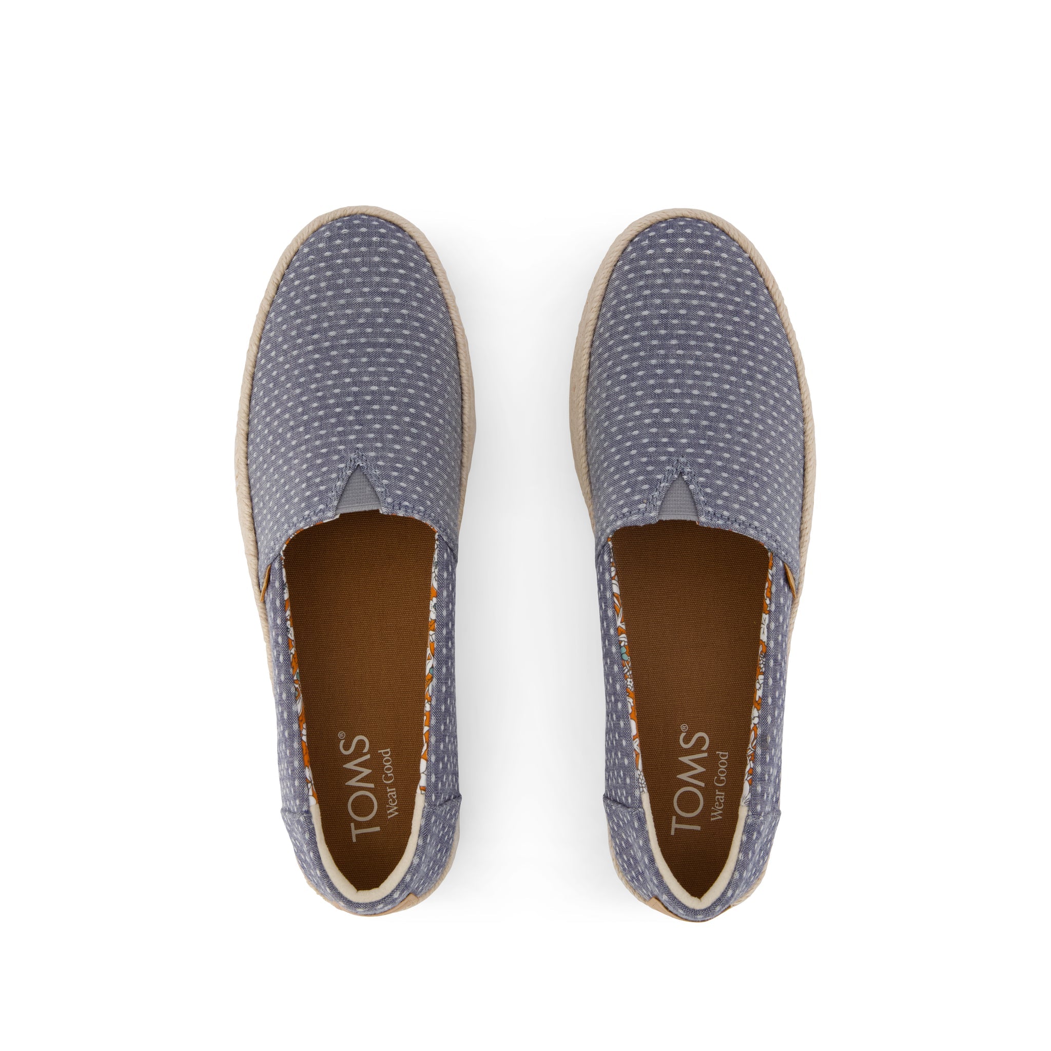 Womens Valencia Platform Espadrille Niagara Mist Chambray Dot - Image 6