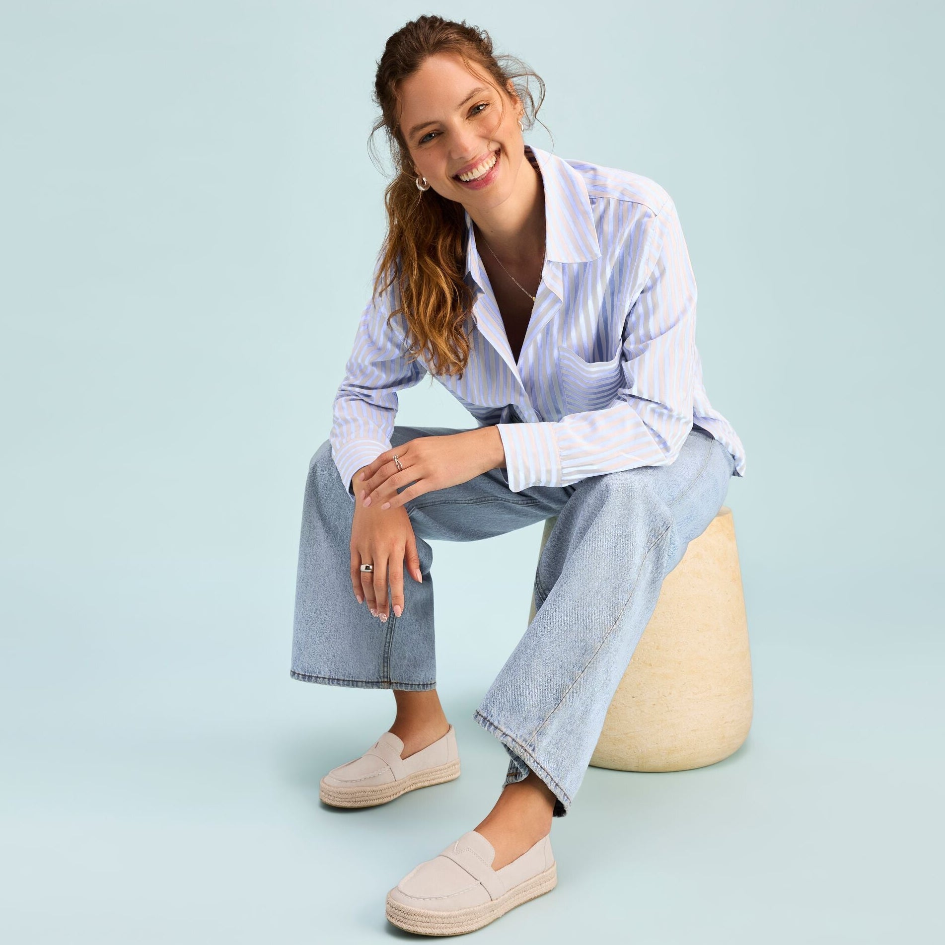 Womens Blakely Loafer Espadrille Taupe Suede - Image 2