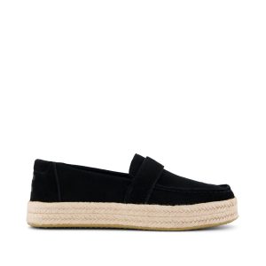 Womens Blakely Loafer Espadrille Black Suede