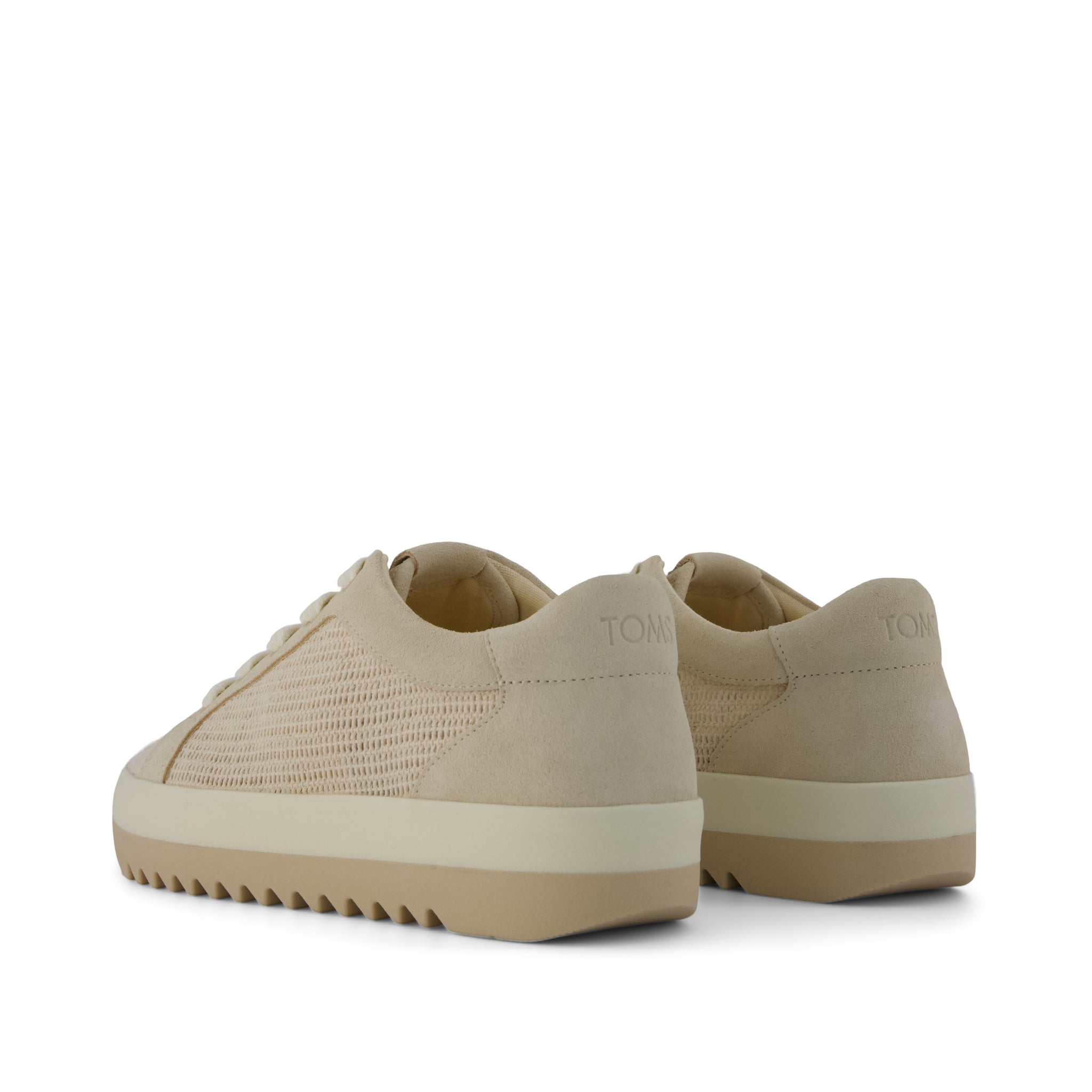 Womens Rea Lace-Up Platform Sneaker Natural Mesh and Suede - Image 4