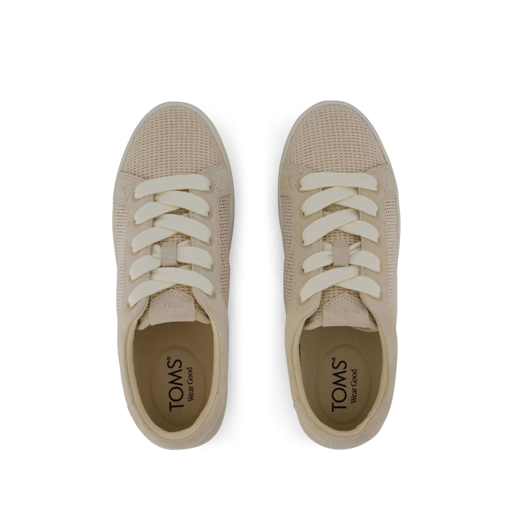 Womens Rea Lace-Up Platform Sneaker Natural Mesh and Suede - Image 6