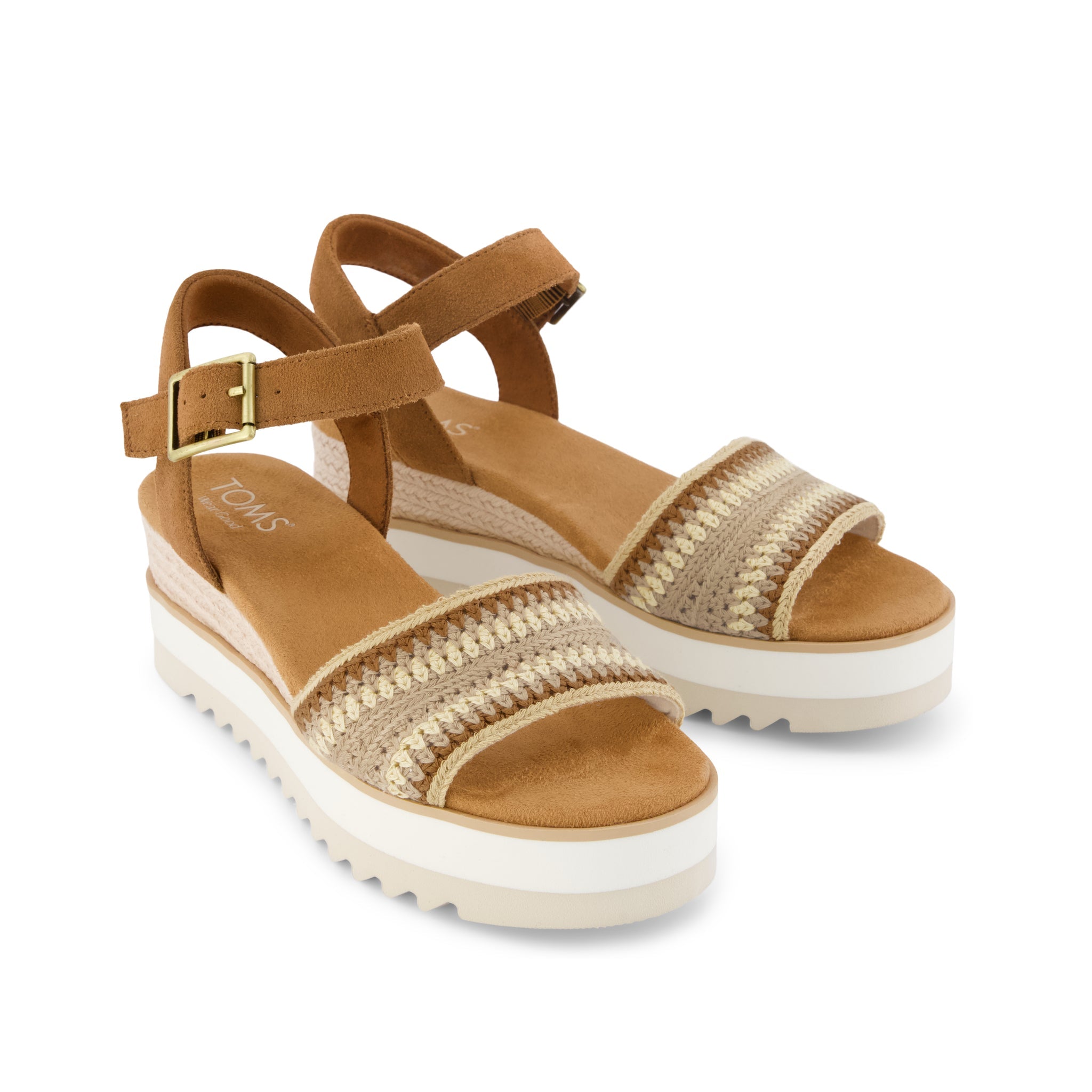 Womens Diana Wedge Sandal Almond Crochet - Image 3