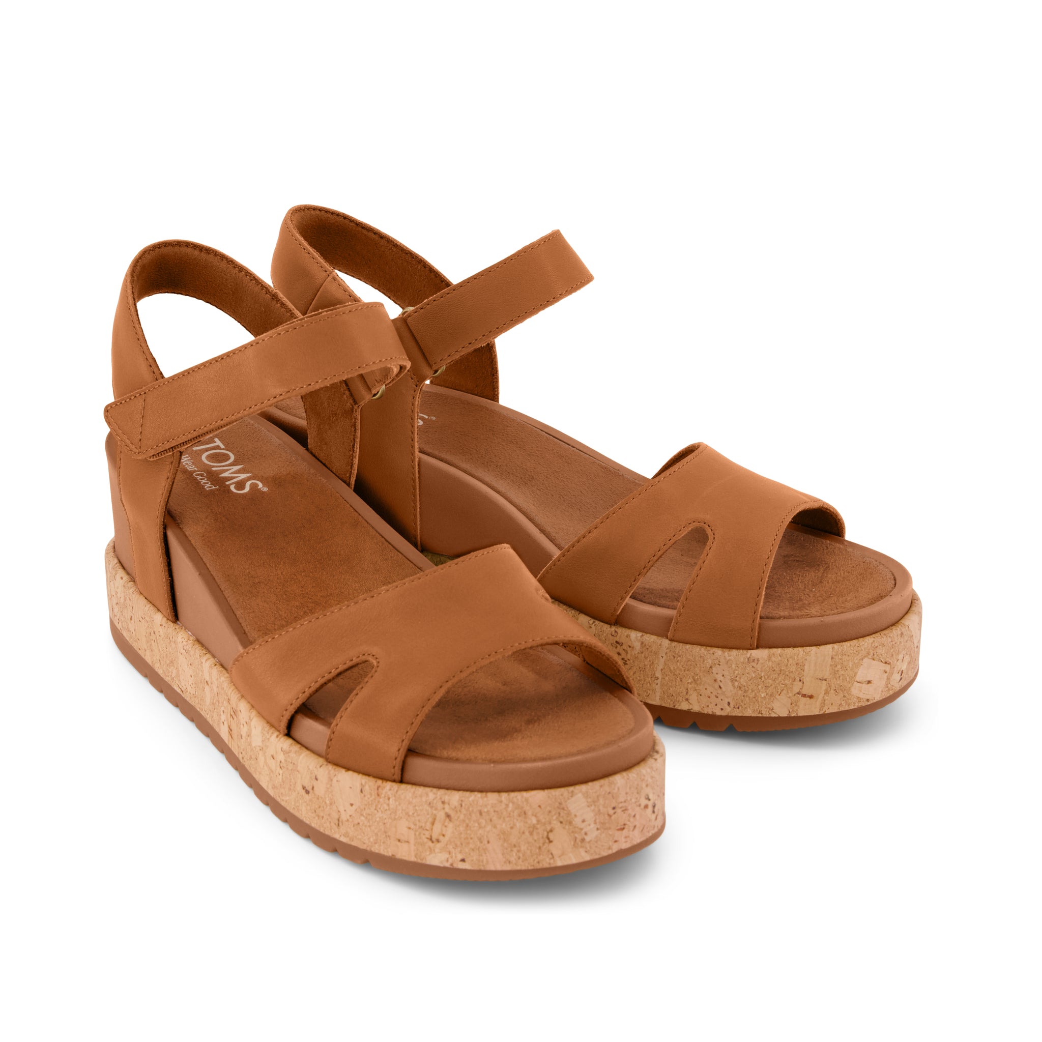 Womens Alana Wedge Sandal Brown Leather - Image 3