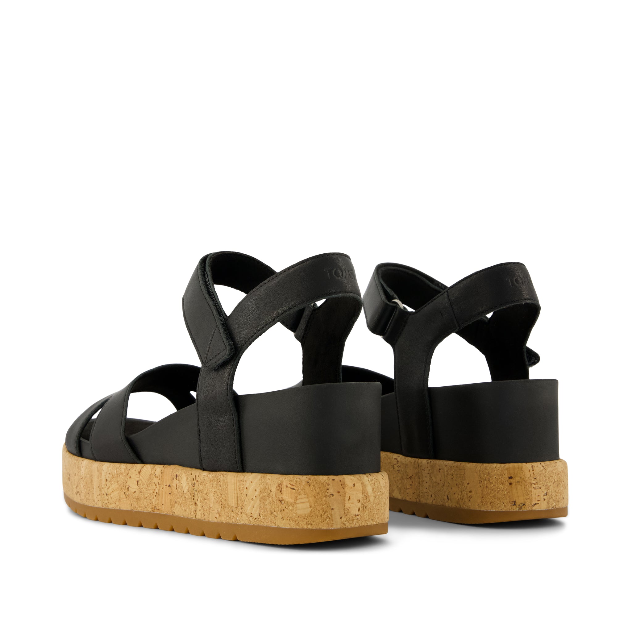 Womens Alana Wedge Sandal Black Leather - Image 3