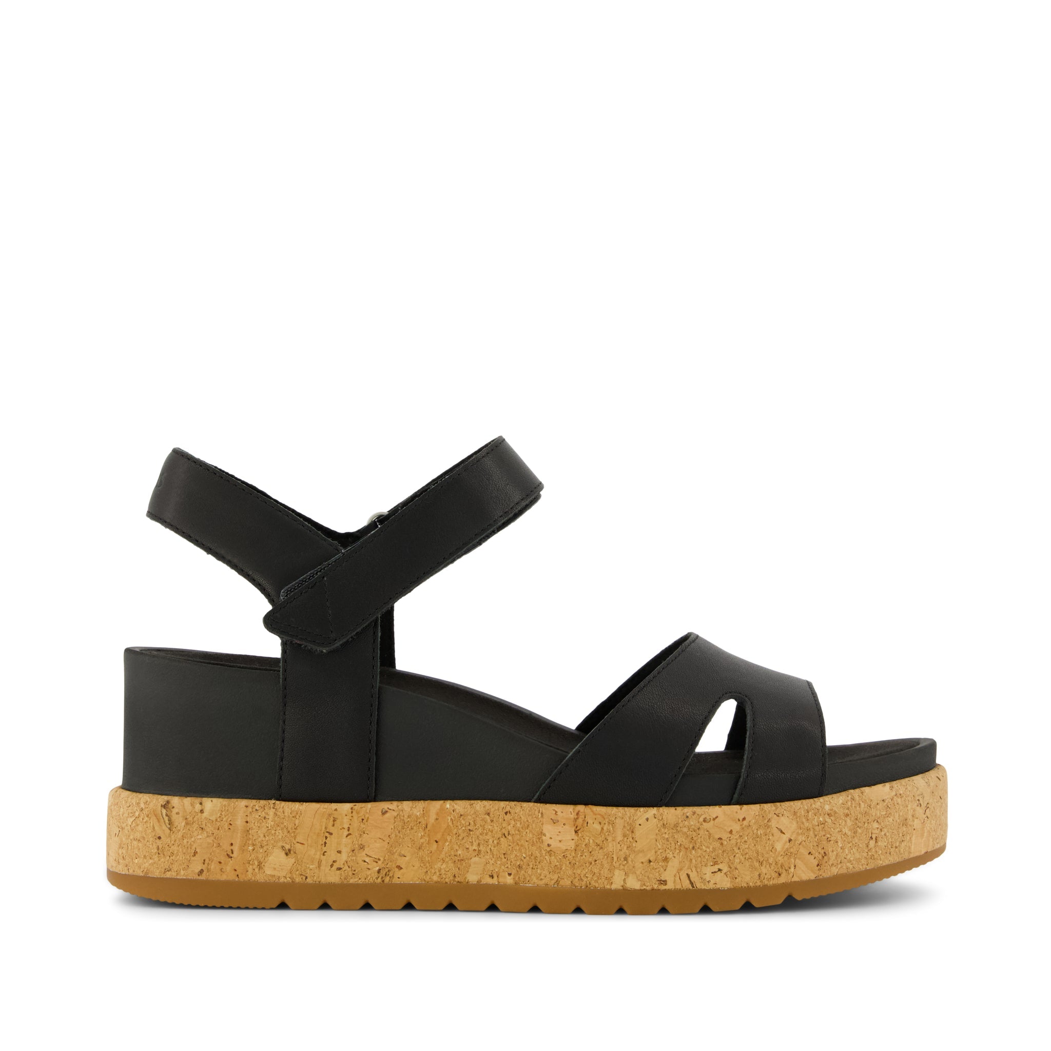 Womens Alana Wedge Sandal Black Leather