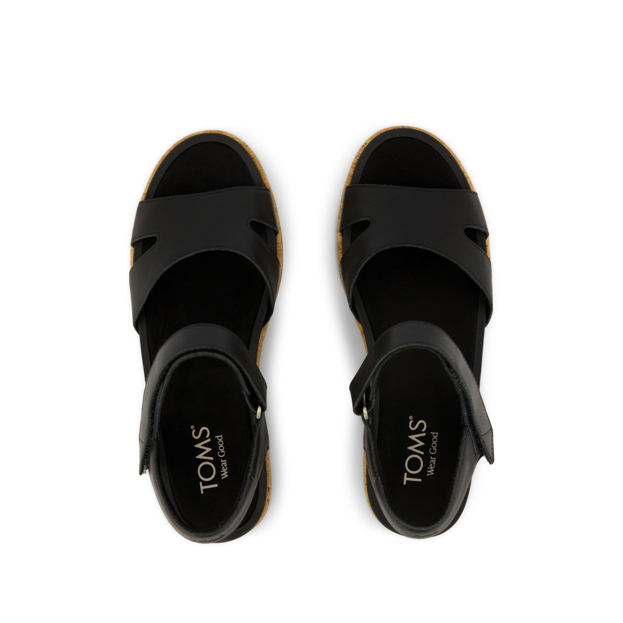 Womens Alana Wedge Sandal Black Leather - Image 5