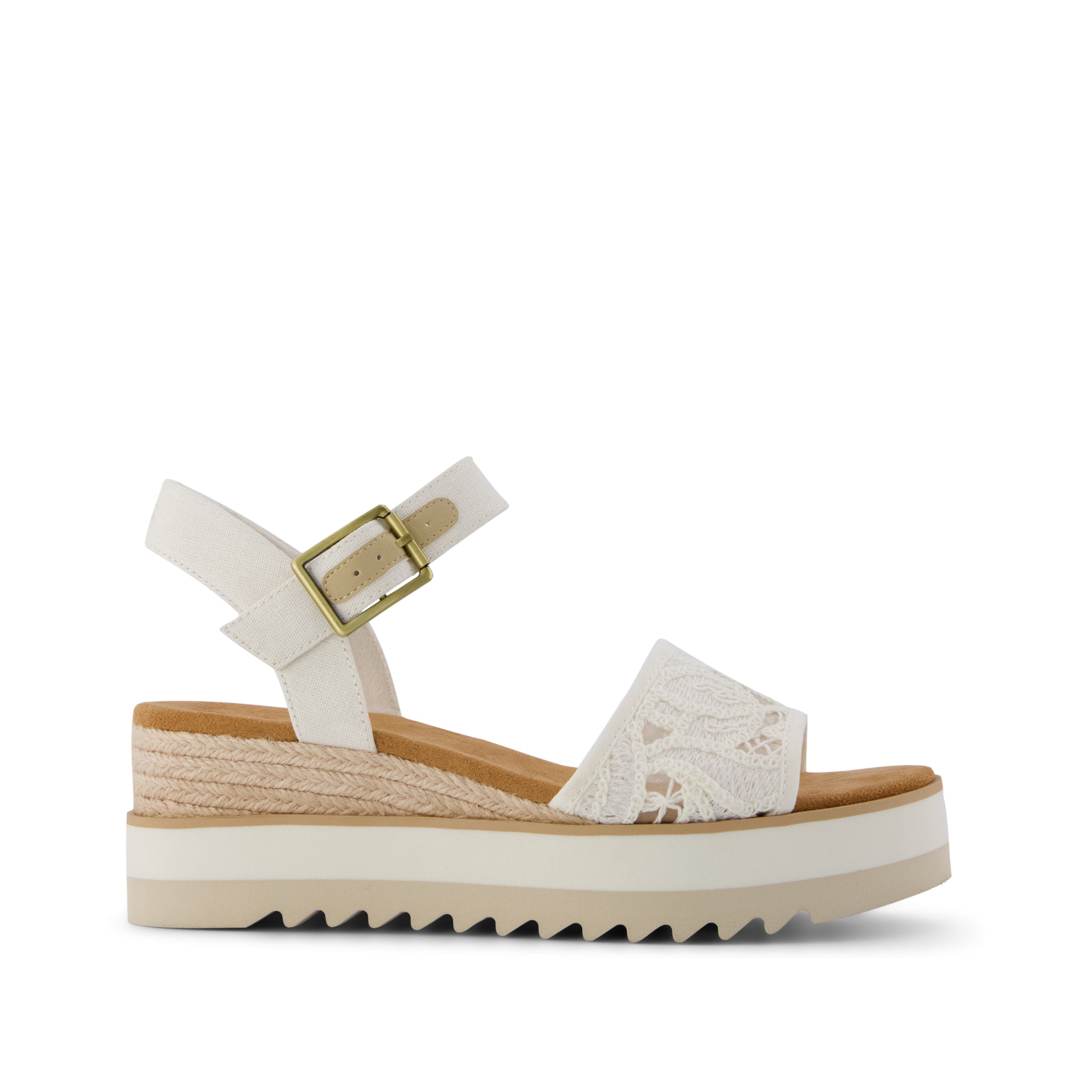 Womens Diana Wedge Sandal Natural Floral Crochet