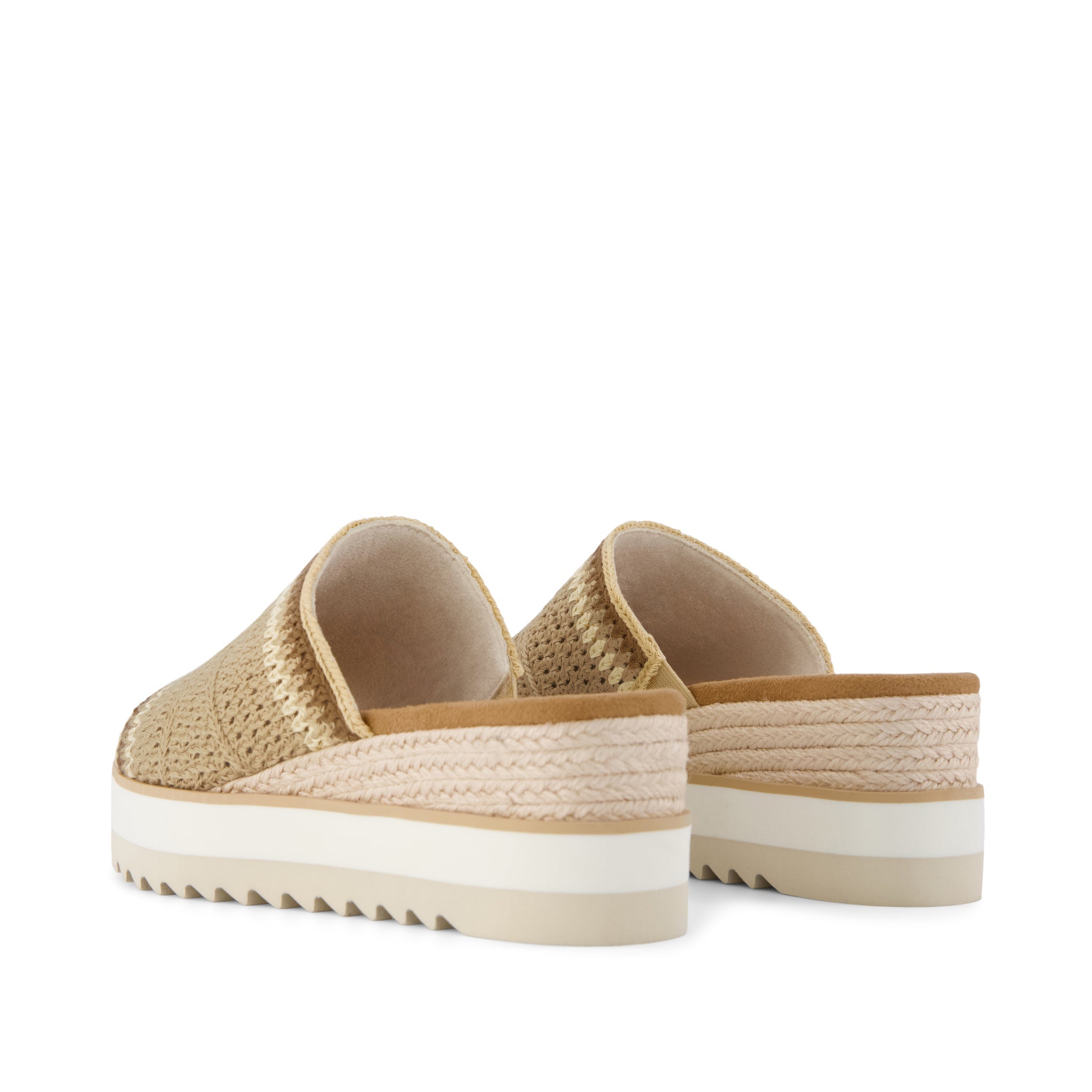 Womens Diana Mule Wedge Sandal Almond Crochet - Image 4