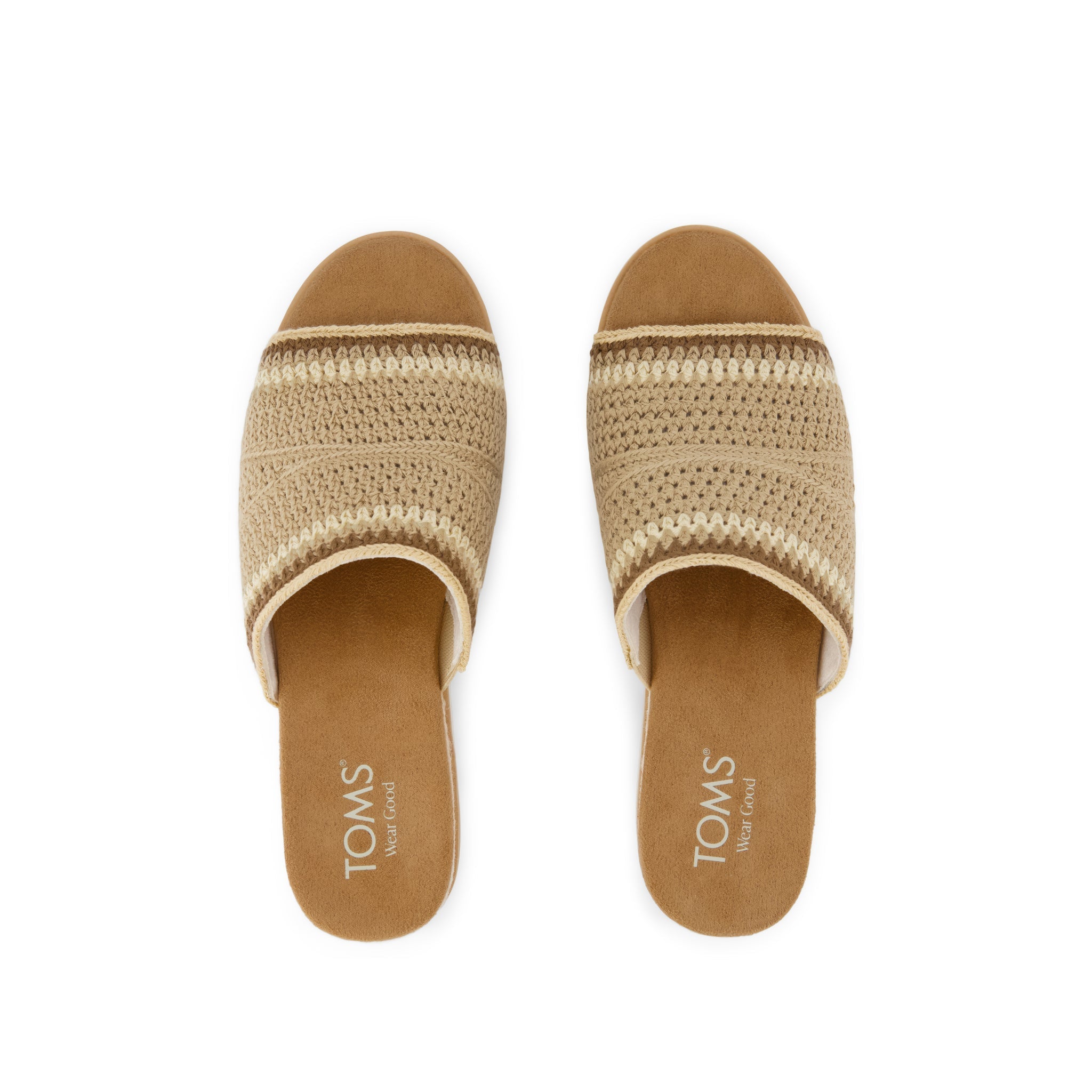 Womens Diana Mule Wedge Sandal Almond Crochet - Image 6