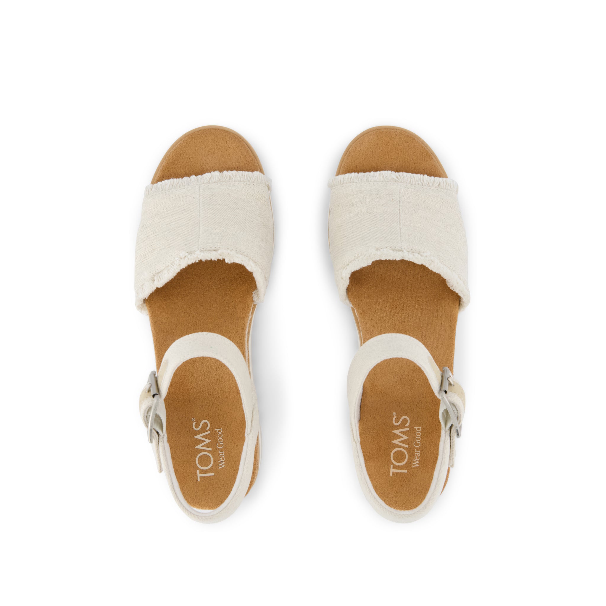 Womens Diana Wedge Sandal White Denim Fray - Image 6