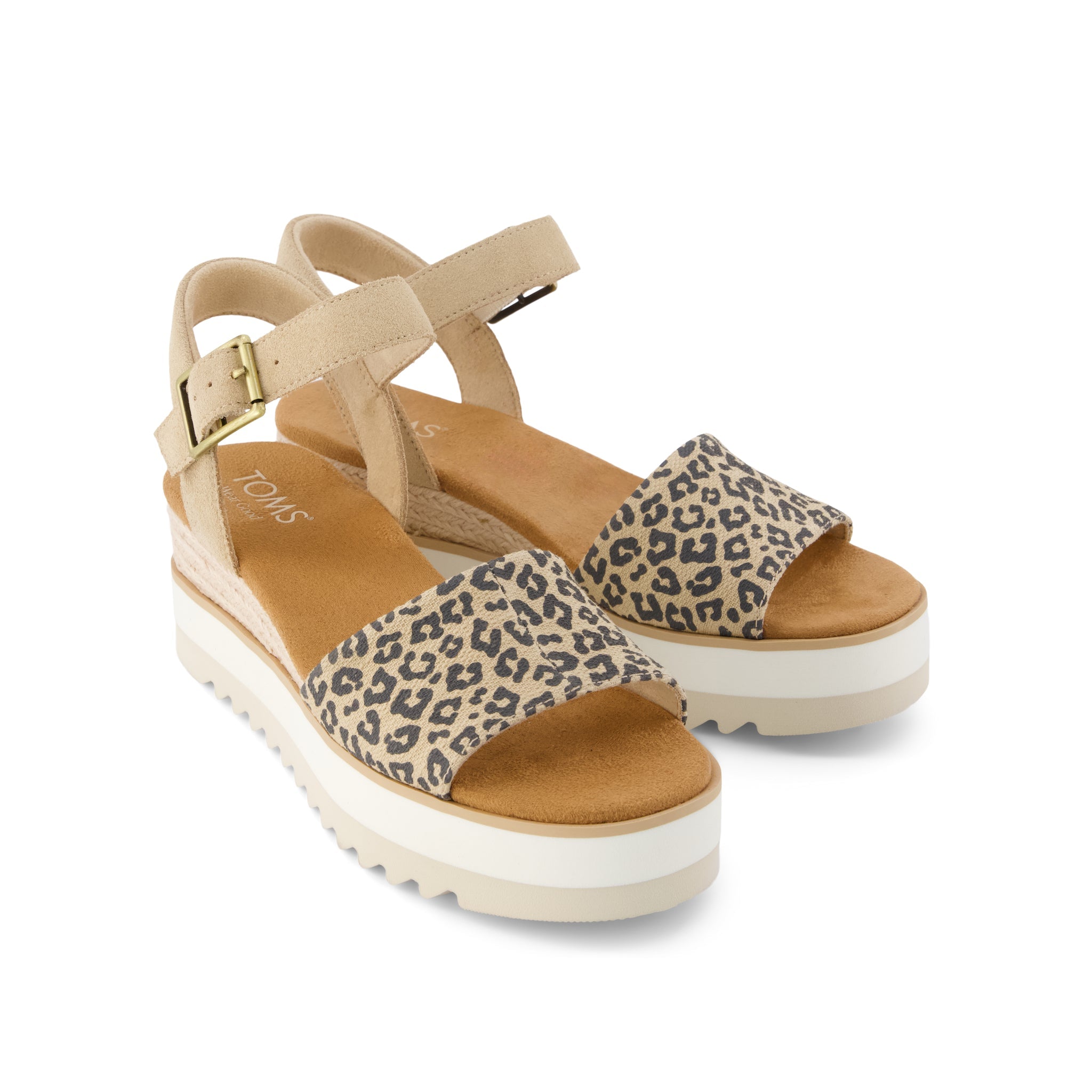 Womens Diana Wedge Sandal Natural Leopard Print - Image 3