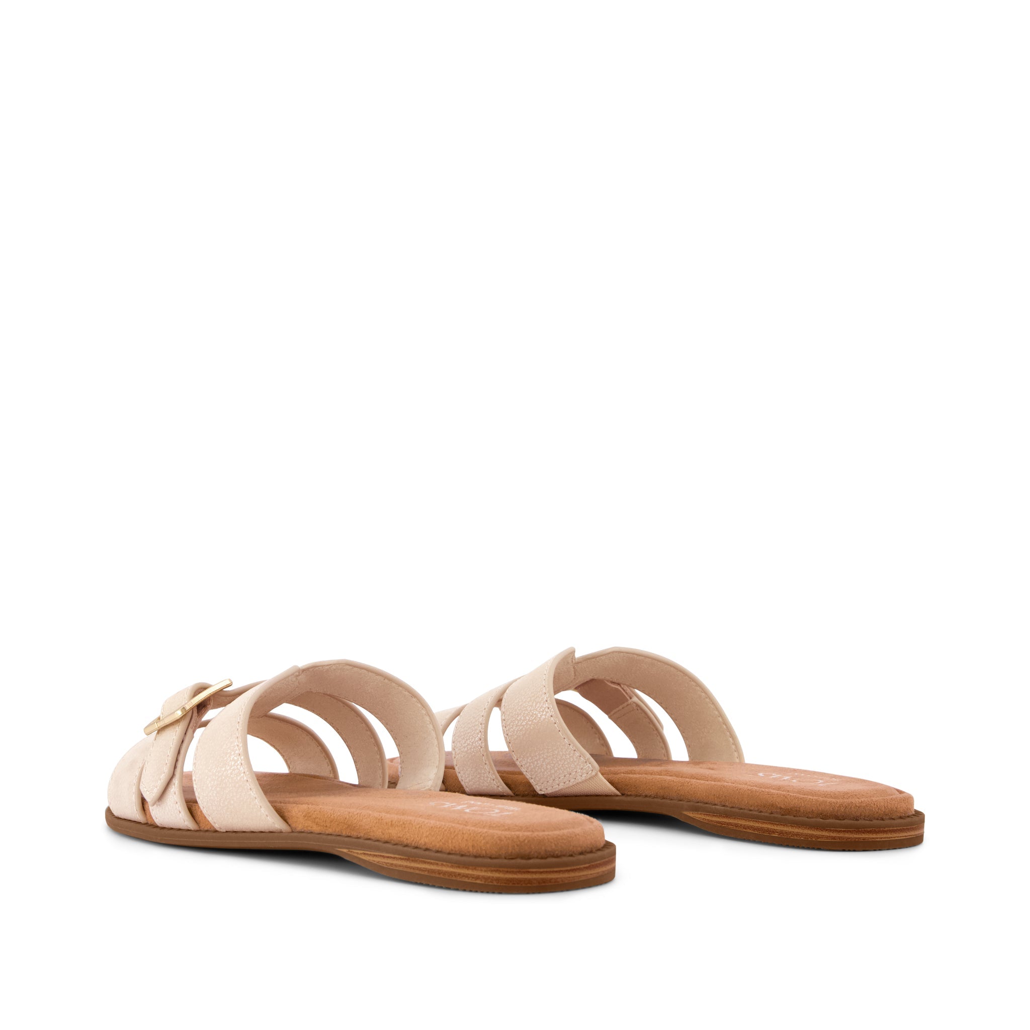 Womens Sol Slide Sandal Champagne Shimmer Suede - Image 4