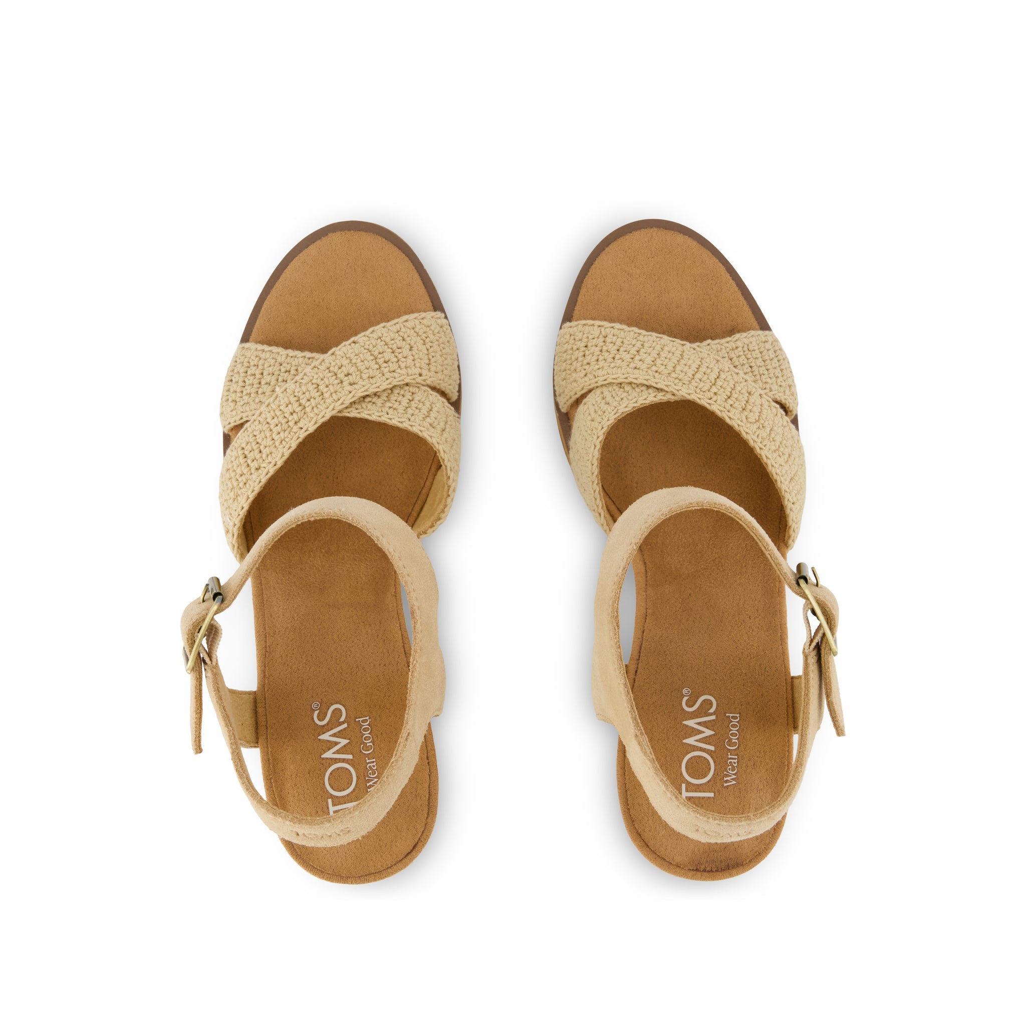 Womens Majorca Strappy Heeled Sandal Caramel Crochet - Image 6