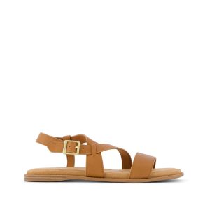 Womens Mar Strappy Sandal Brown Sugar Leather