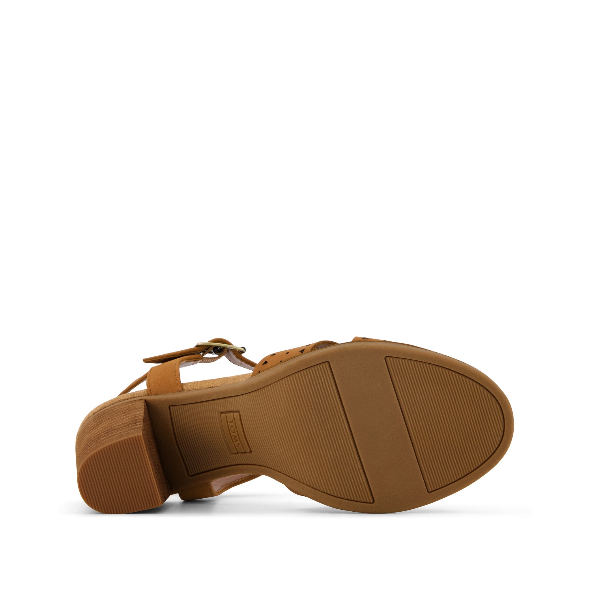 Womens Majorca Strappy Heeled Sandal Brown Perforated Leather - Image 5