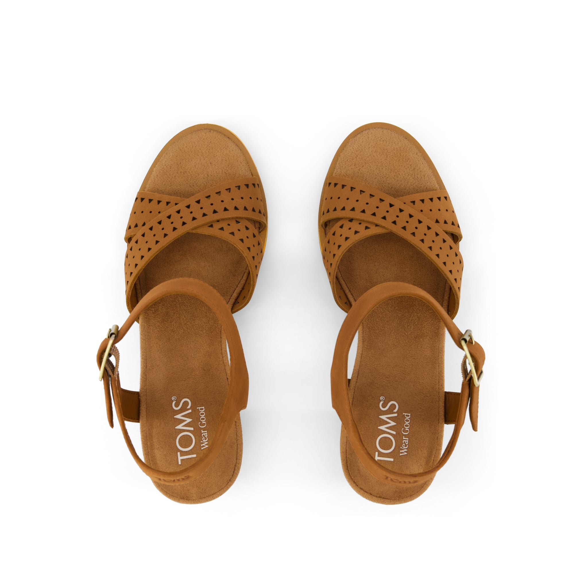 Womens Majorca Strappy Heeled Sandal Brown Perforated Leather - Image 6