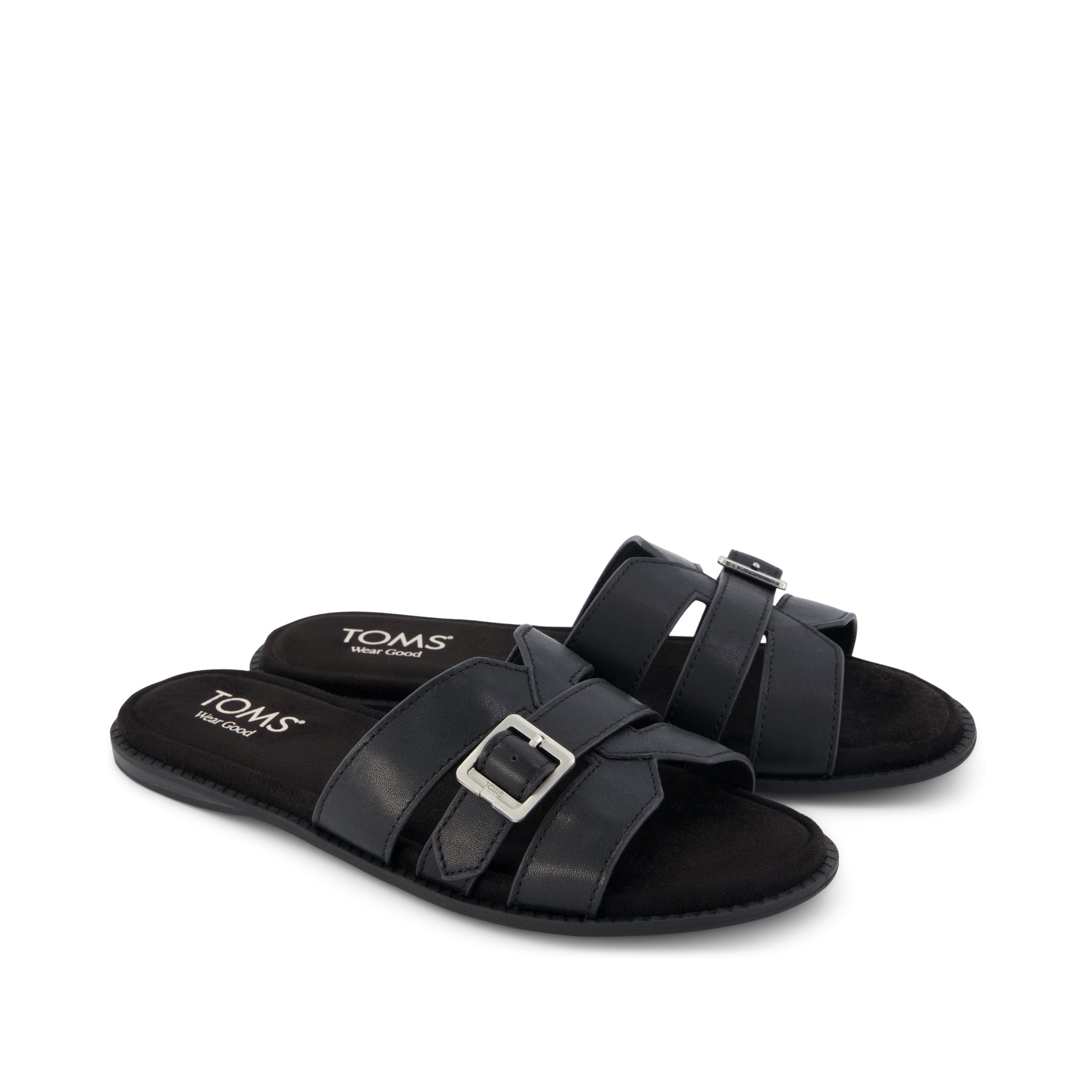 Womens Sol Slide Sandal Black Leather - Image 3