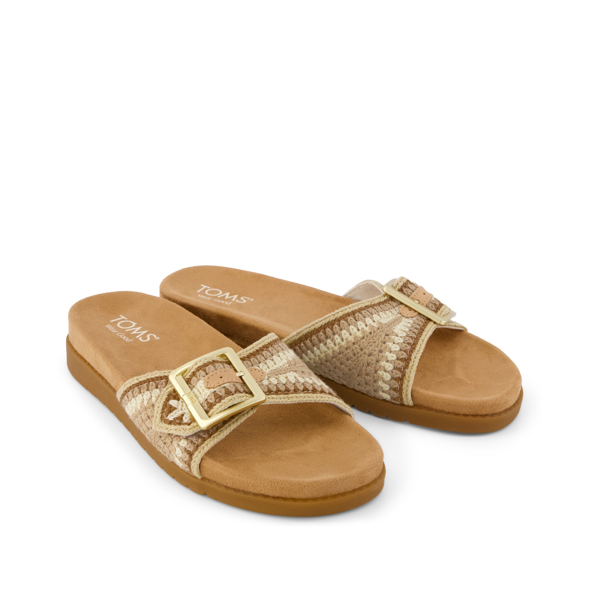 Womens Marin Slide Sandal Almond Crochet - Image 3