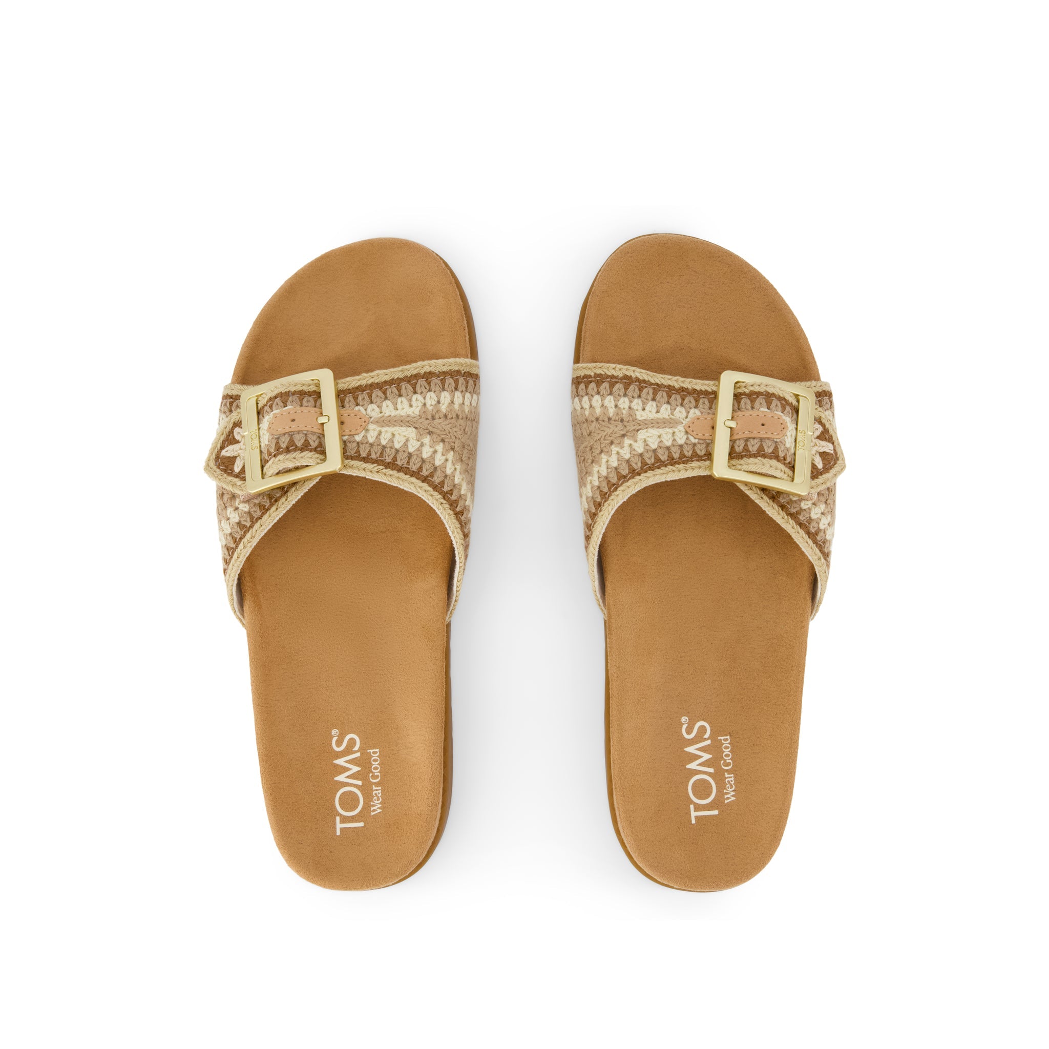 Womens Marin Slide Sandal Almond Crochet - Image 6