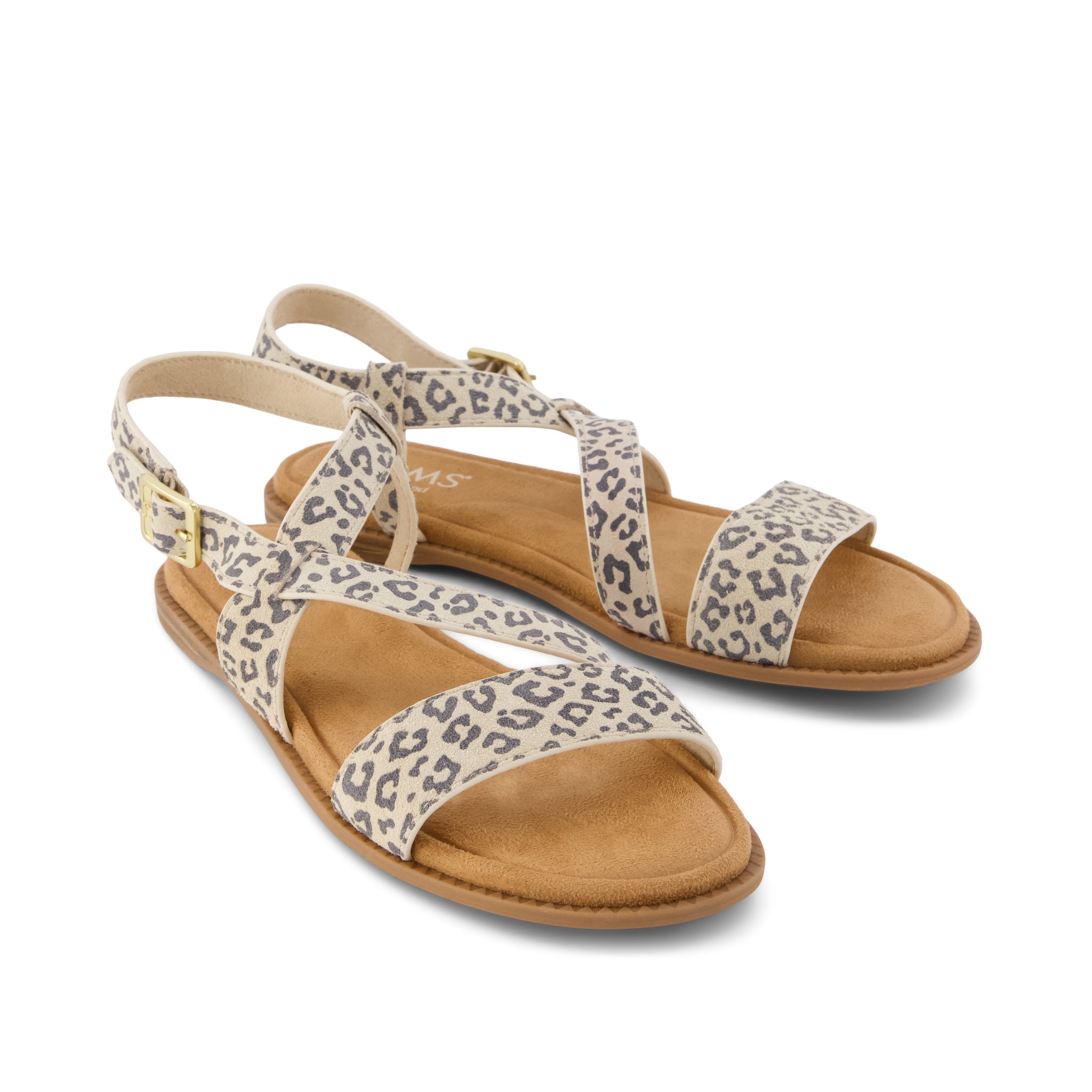 Womens Mar Strappy Sandal Leopard Print Suede - Image 3
