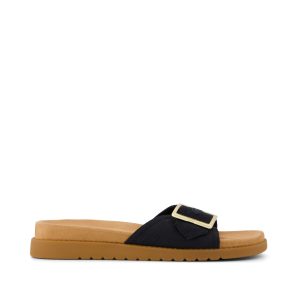 Womens Marin Slide Sandal Black Canvas