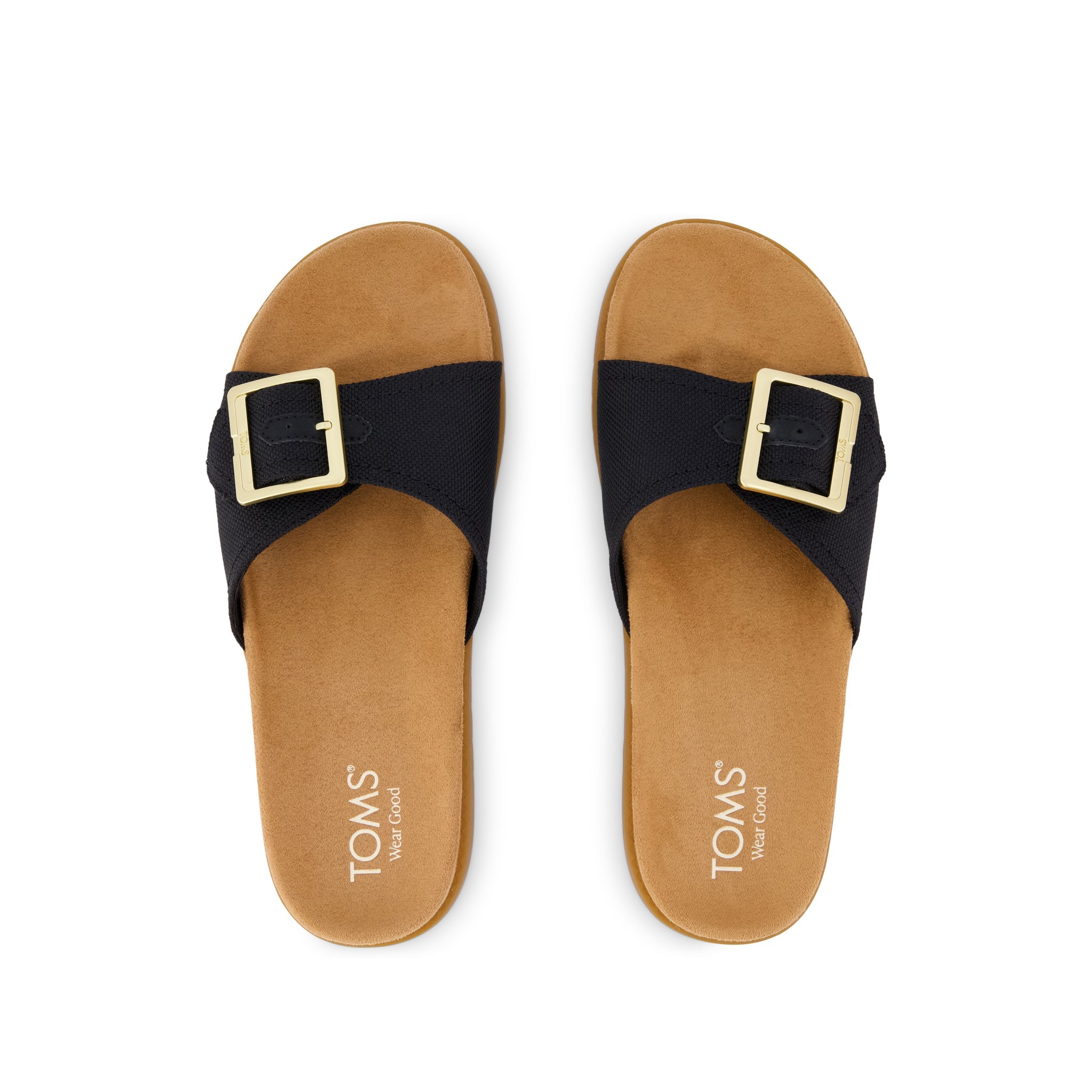 Womens Marin Slide Sandal Black Canvas - Image 6