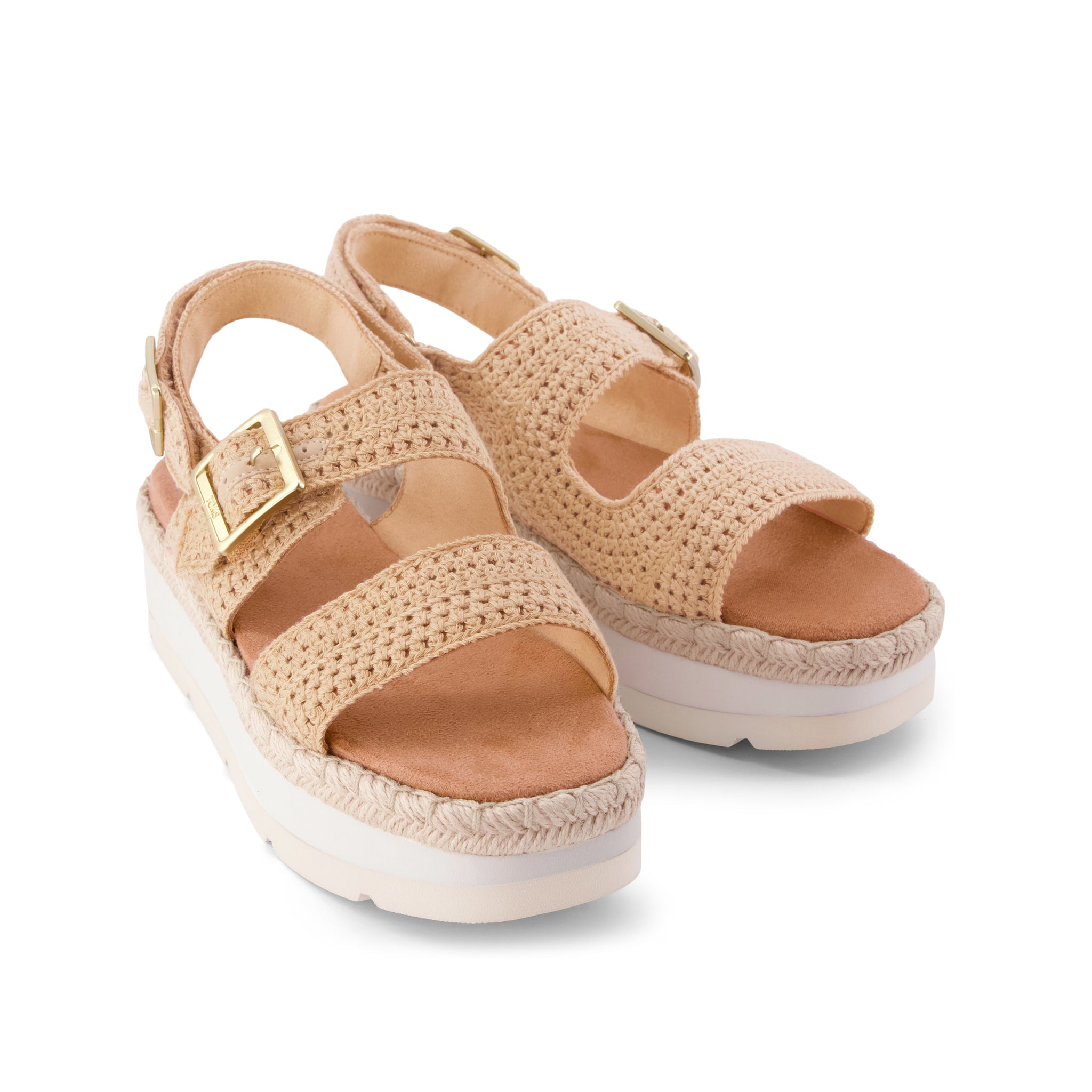 Womens Giana Flatform Sandal Almond Crochet - Image 3