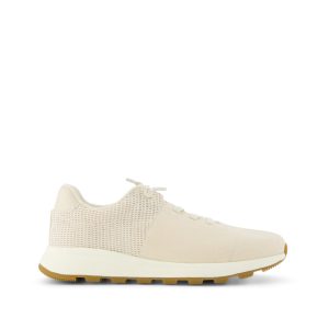 Womens TRVL LITE Cabrillo Sneaker Water Repellent Beige Canvas Mesh