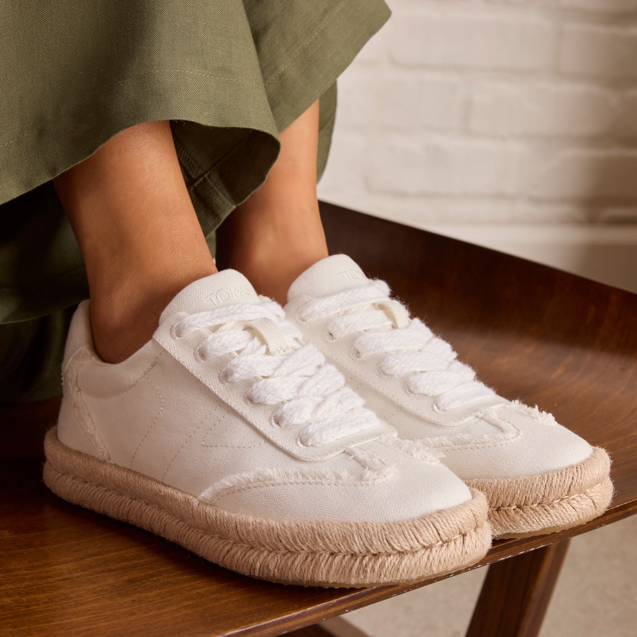 Womens Jesse Espadrille Sneaker White Canvas - Image 3