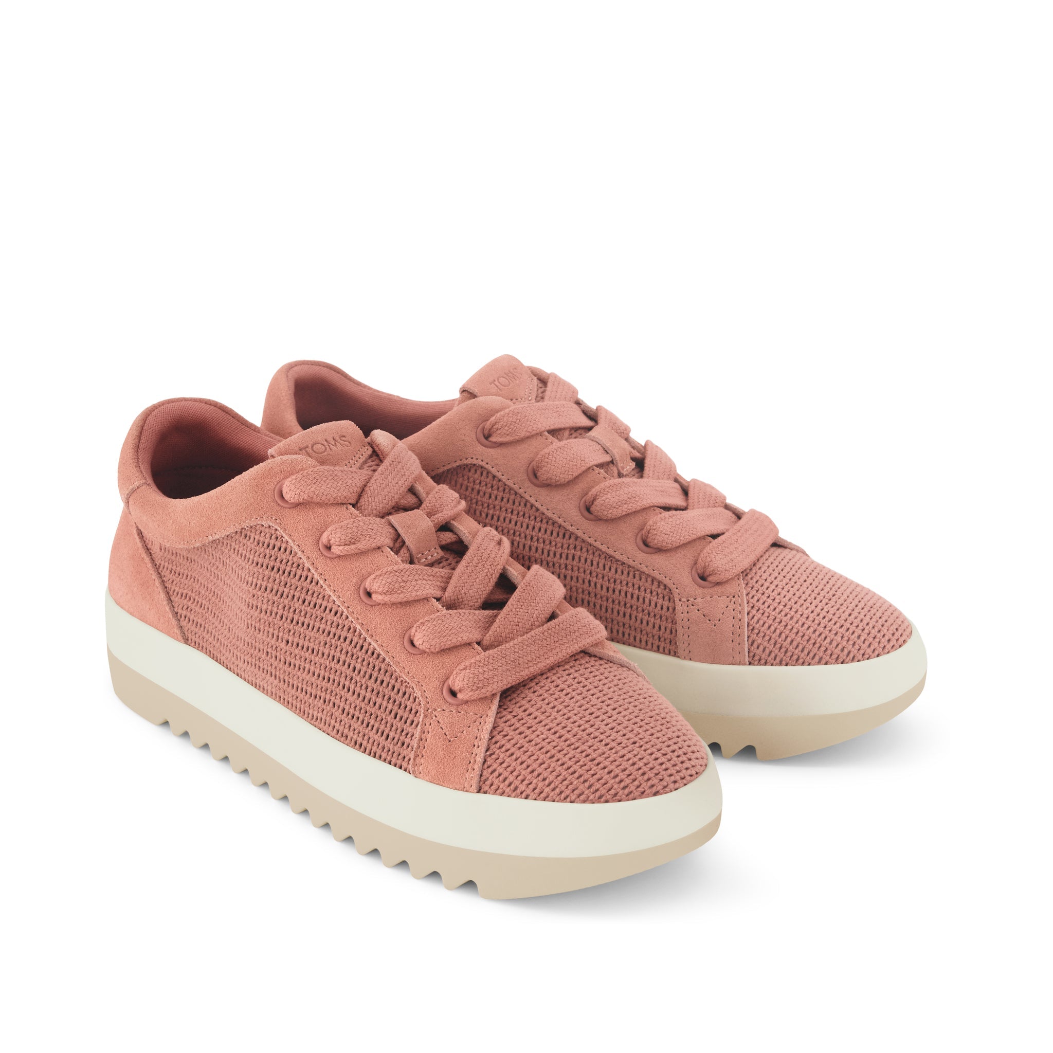 Womens Rea Lace-Up Platform Sneaker Bloom Mesh and Suede - Image 3